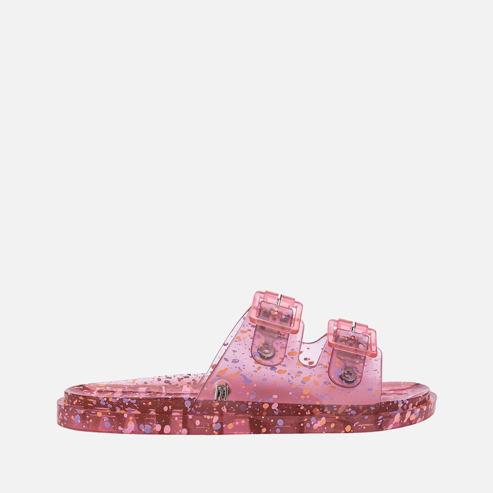 Mini Melissa Girls' Wide Print Slide Sandals - Pink Fleck - UK 1 Kids