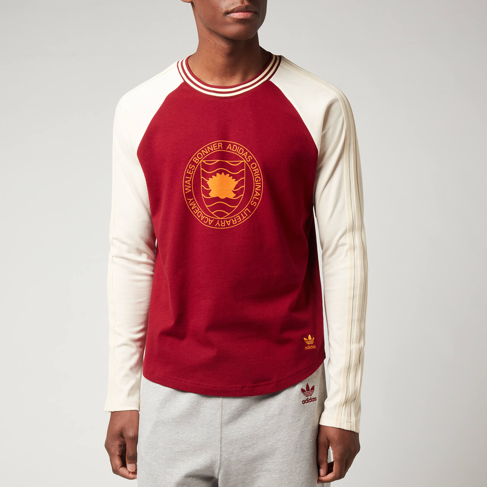 adidas X Wales Bonner Men's Graphic Long Sleeve T-Shirt - Collegiate Burgundy - S