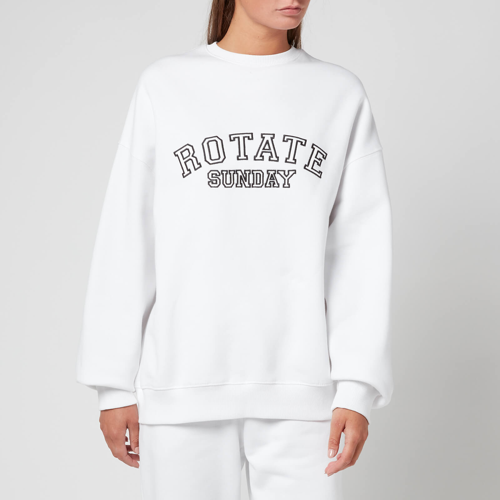 ROTATE Birger Christensen Women's Iris Crewneck Sweatshirt - Brilliant White - S