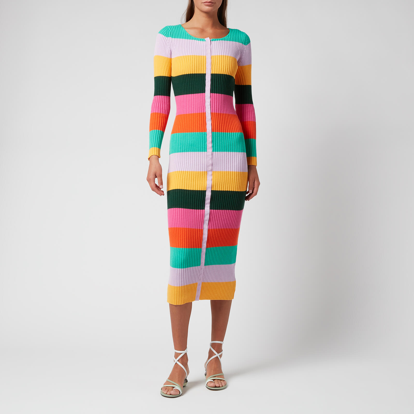 Olivia Rubin Women's Paisley Midi Dress - Bright Stripe - XS