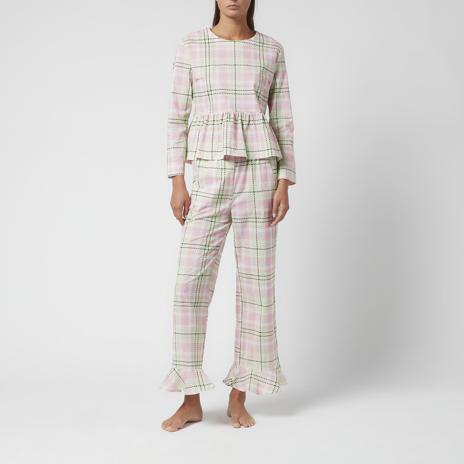 Olivia Rubin Women's Marianne Pyjamas - Pink Green Check - XS