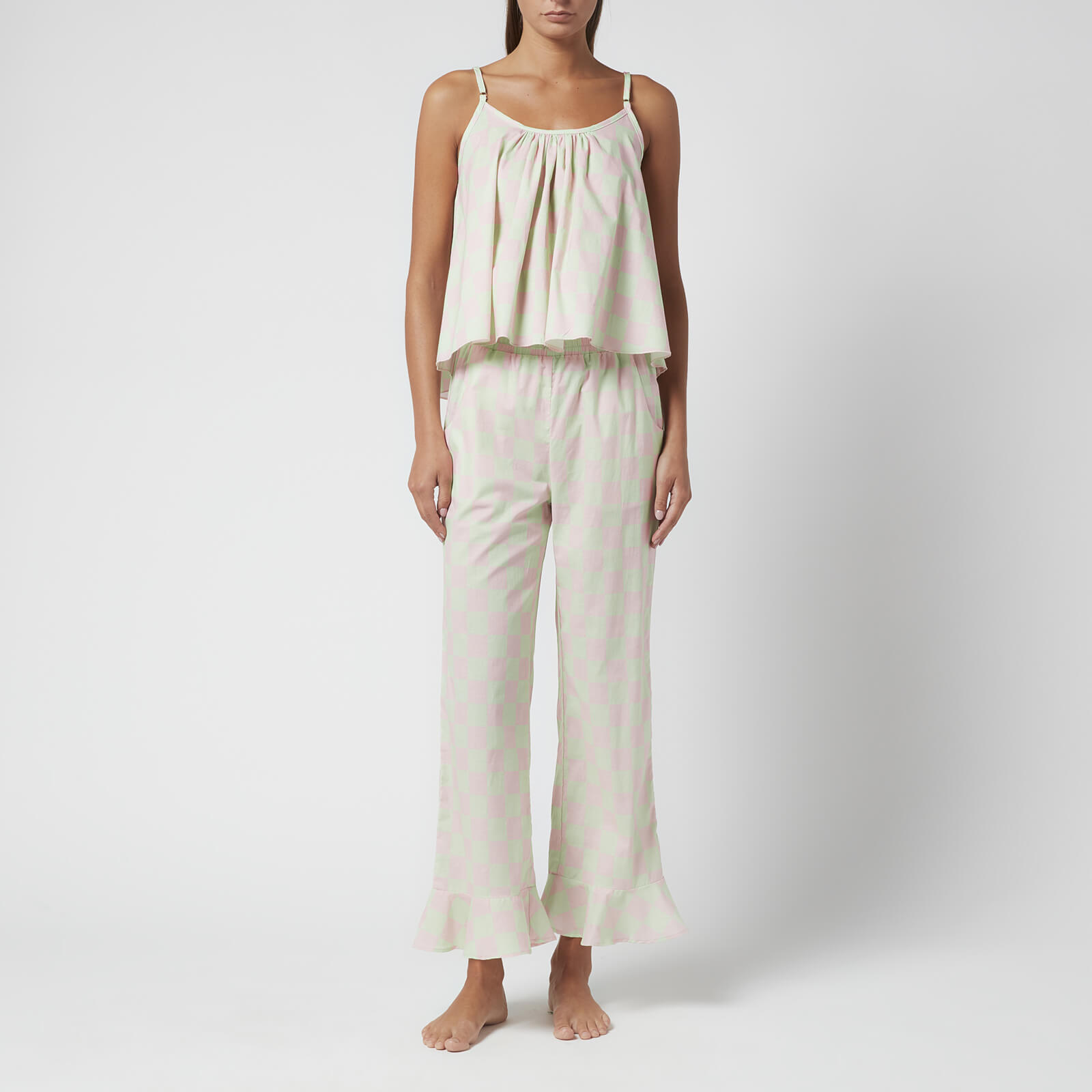 Olivia Rubin Women's Theo Pyjamas - Pink Green Squares - XS