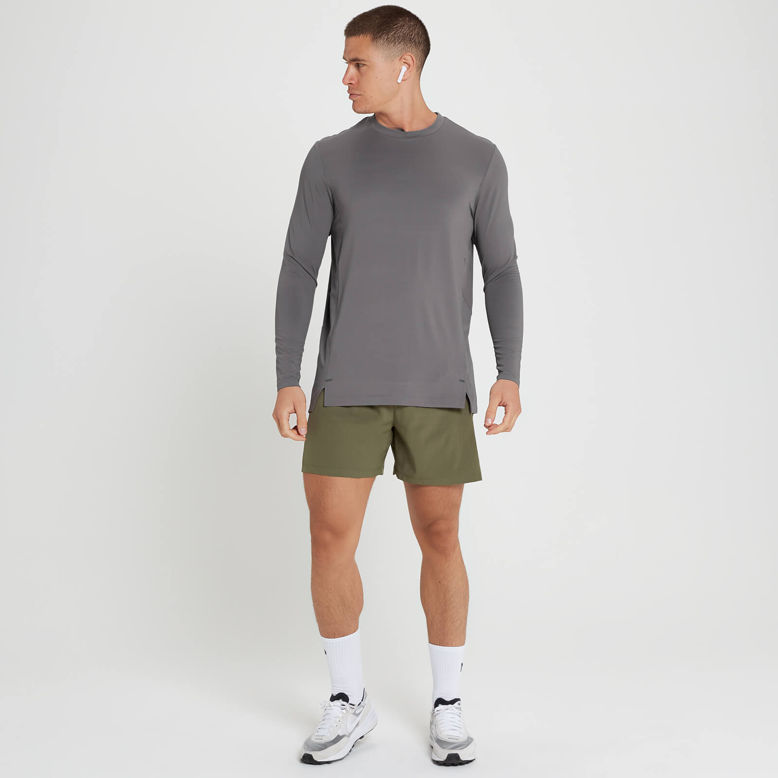 5059883146447 - Herren Velocity Ultra Langarm-Top – Kieselgrau - XS