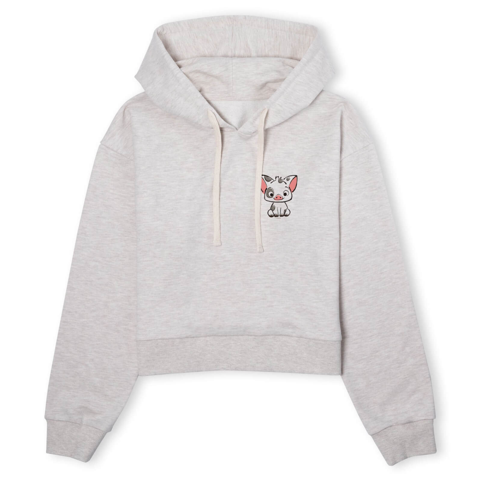 

Moana Pua The Pig Women's Cropped Hoodie - Ecru Marl - M