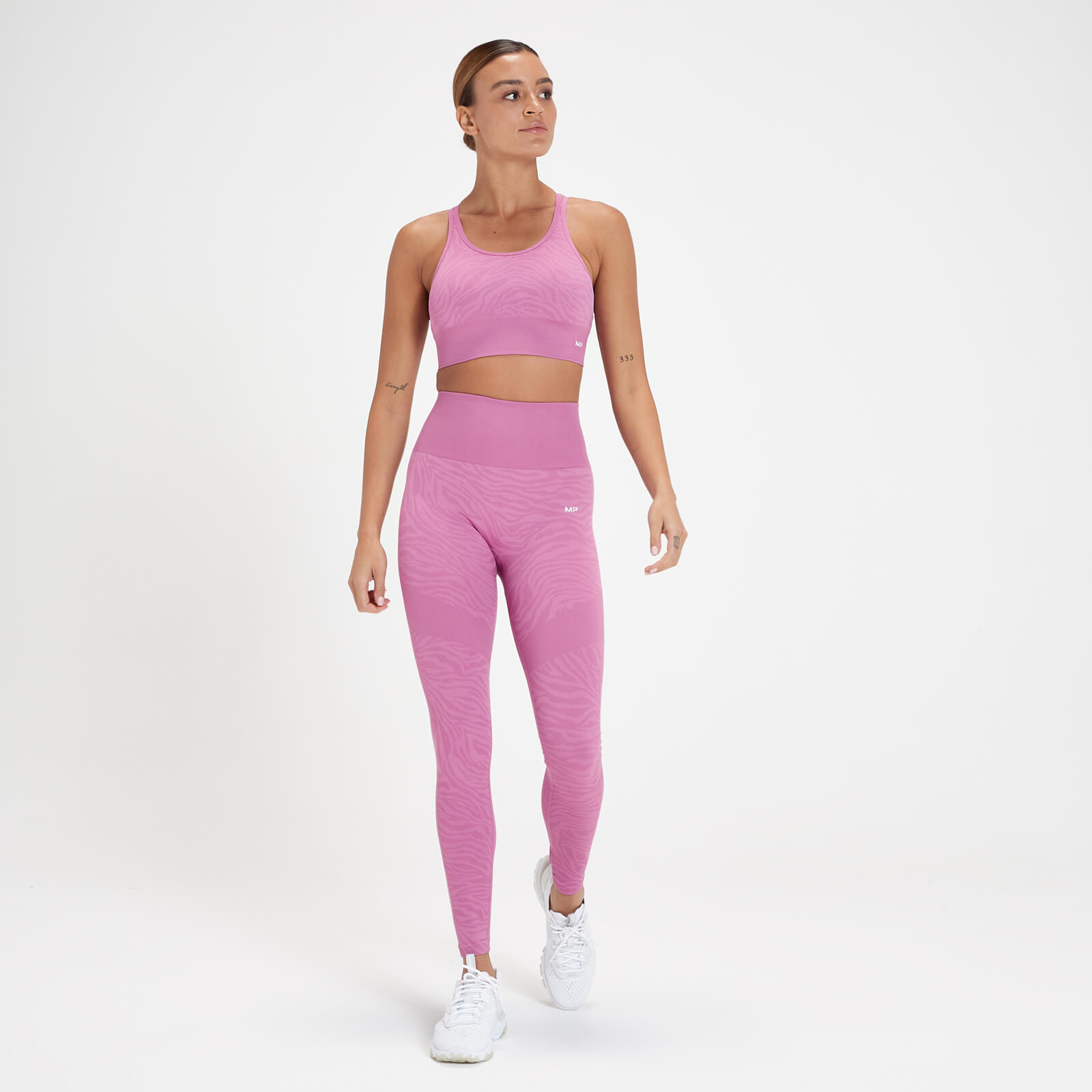 adidas training aeroknit seamless bra in pink  Adidas training aeroknit  seamless bra in pink