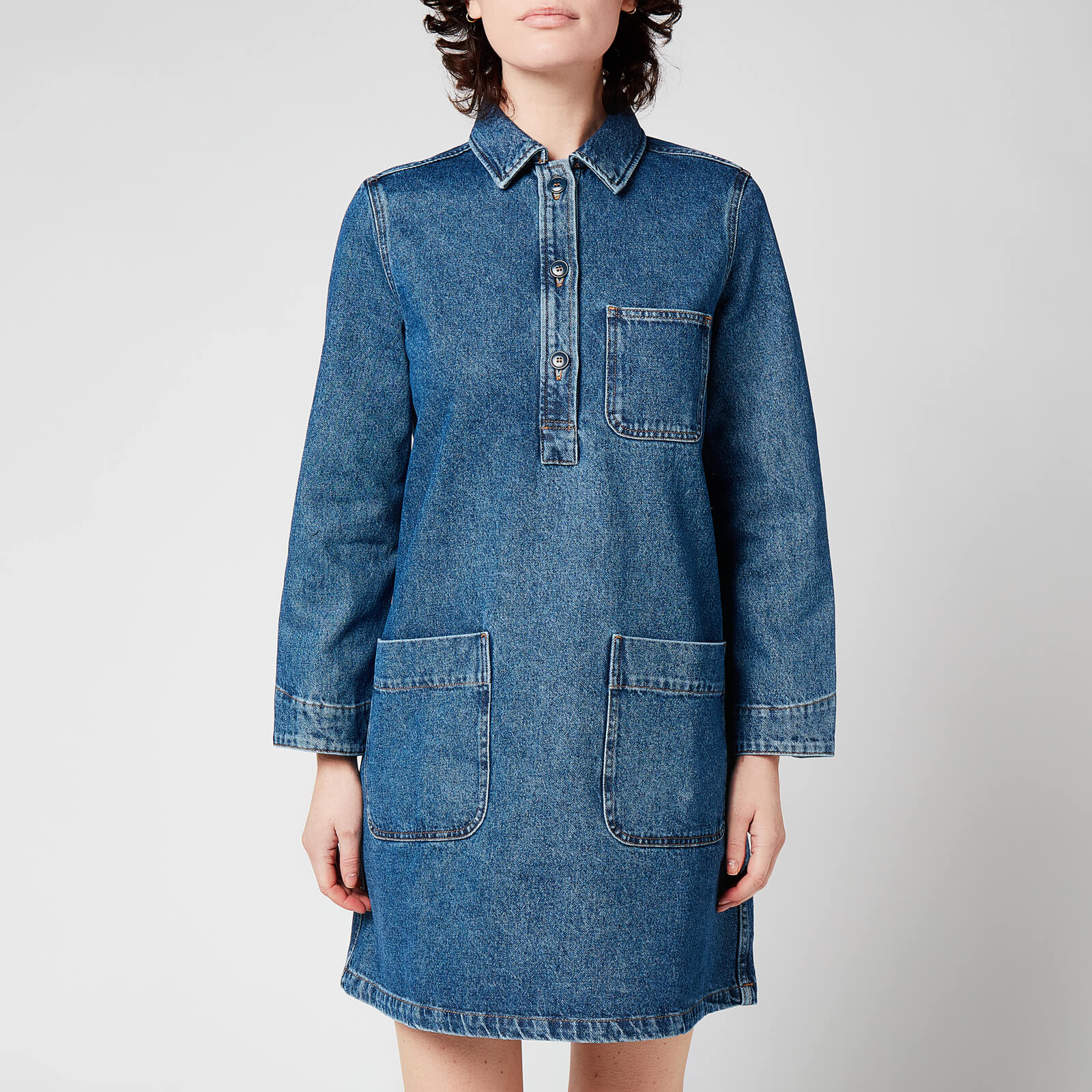 A.P.C. Women's Aurelia Denim Dress - Washed Indigo - UK 6