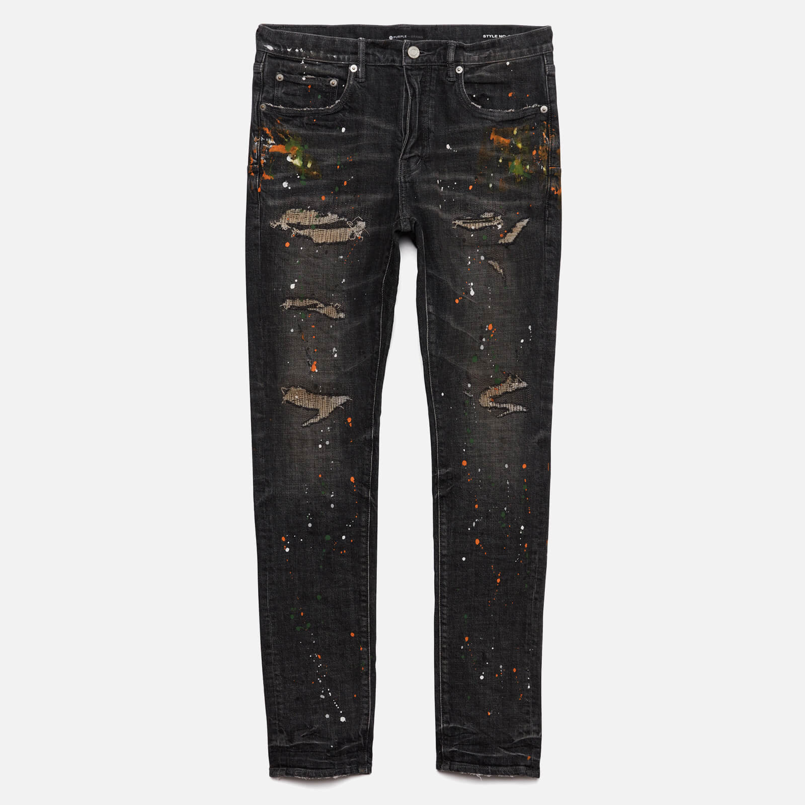 Purple Brand Men's Painted Distress Denim Jeans - Grey - W31