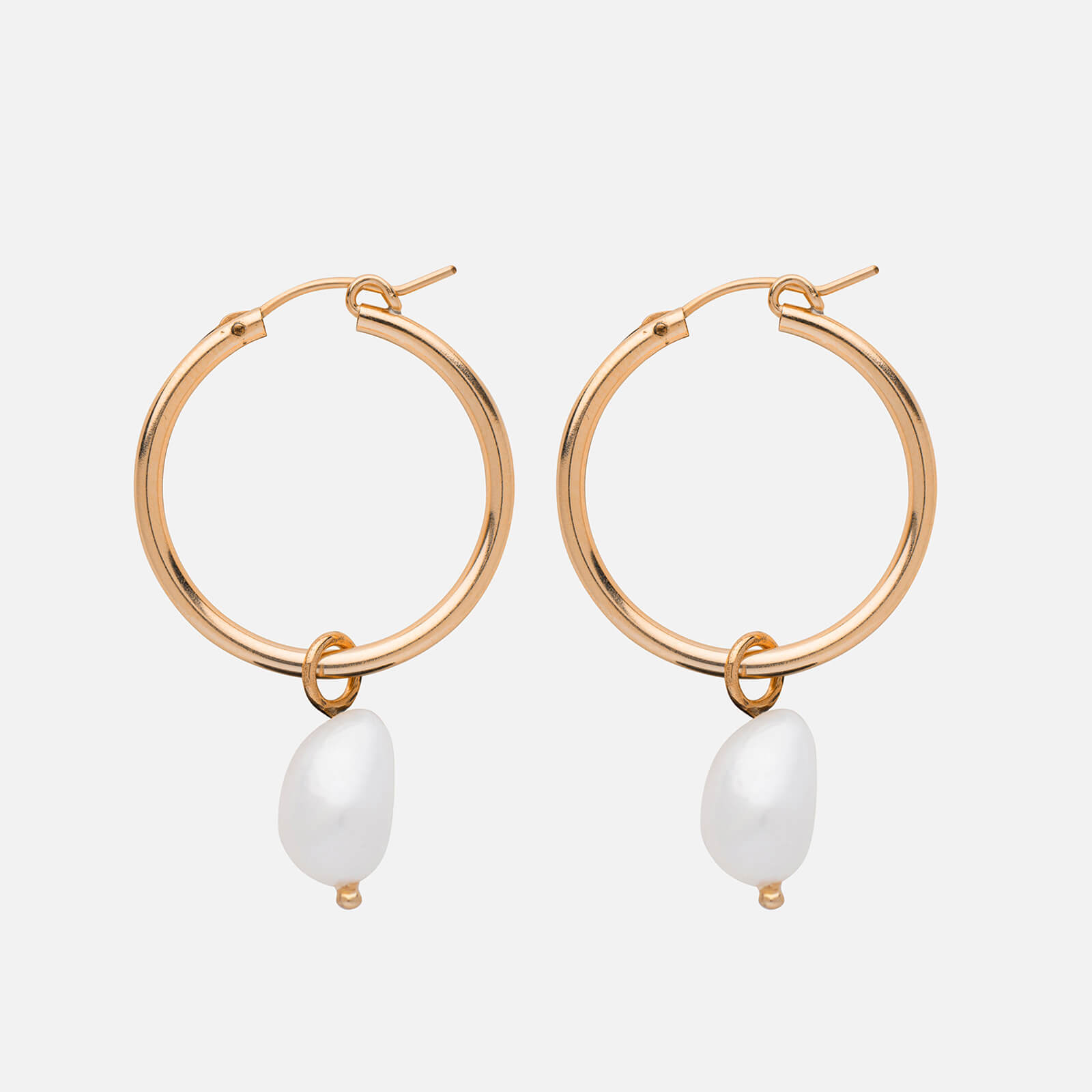 Kara Yoo Women's Anna Pearl Drop Hoops 14K - Gold