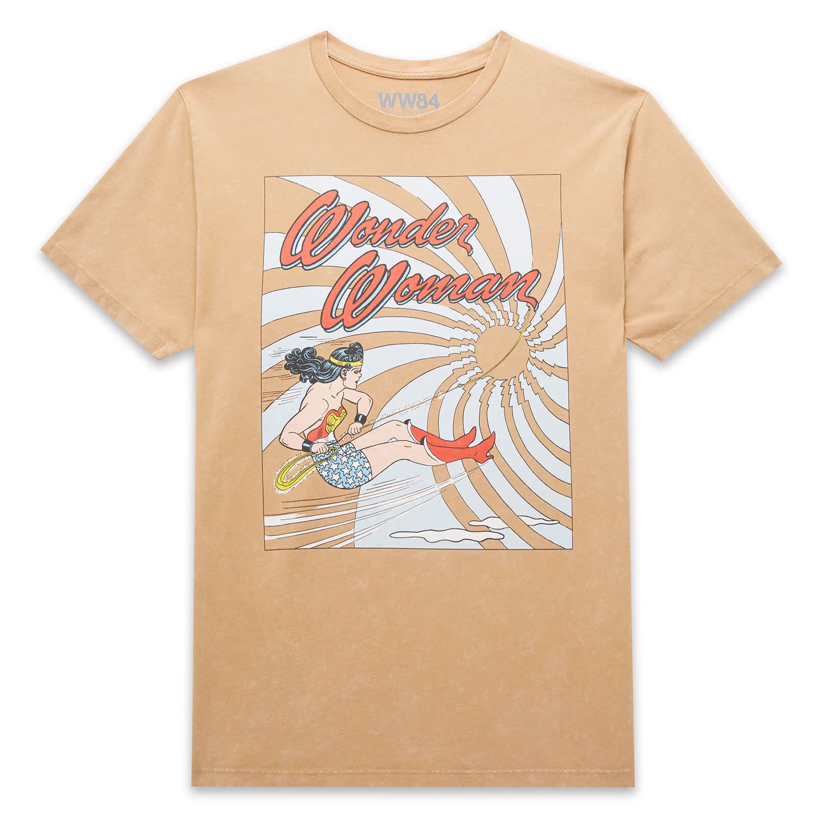 

Wonder Woman Swirl Unisex T-Shirt - Tan Acid Wash - XS - Tan Acid Wash