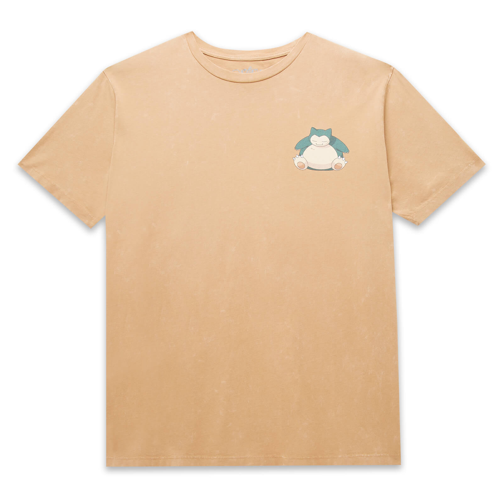 Pokemon Snorlax Unisex T-Shirt - Tan Acid Wash - XS - Tan Acid Wash