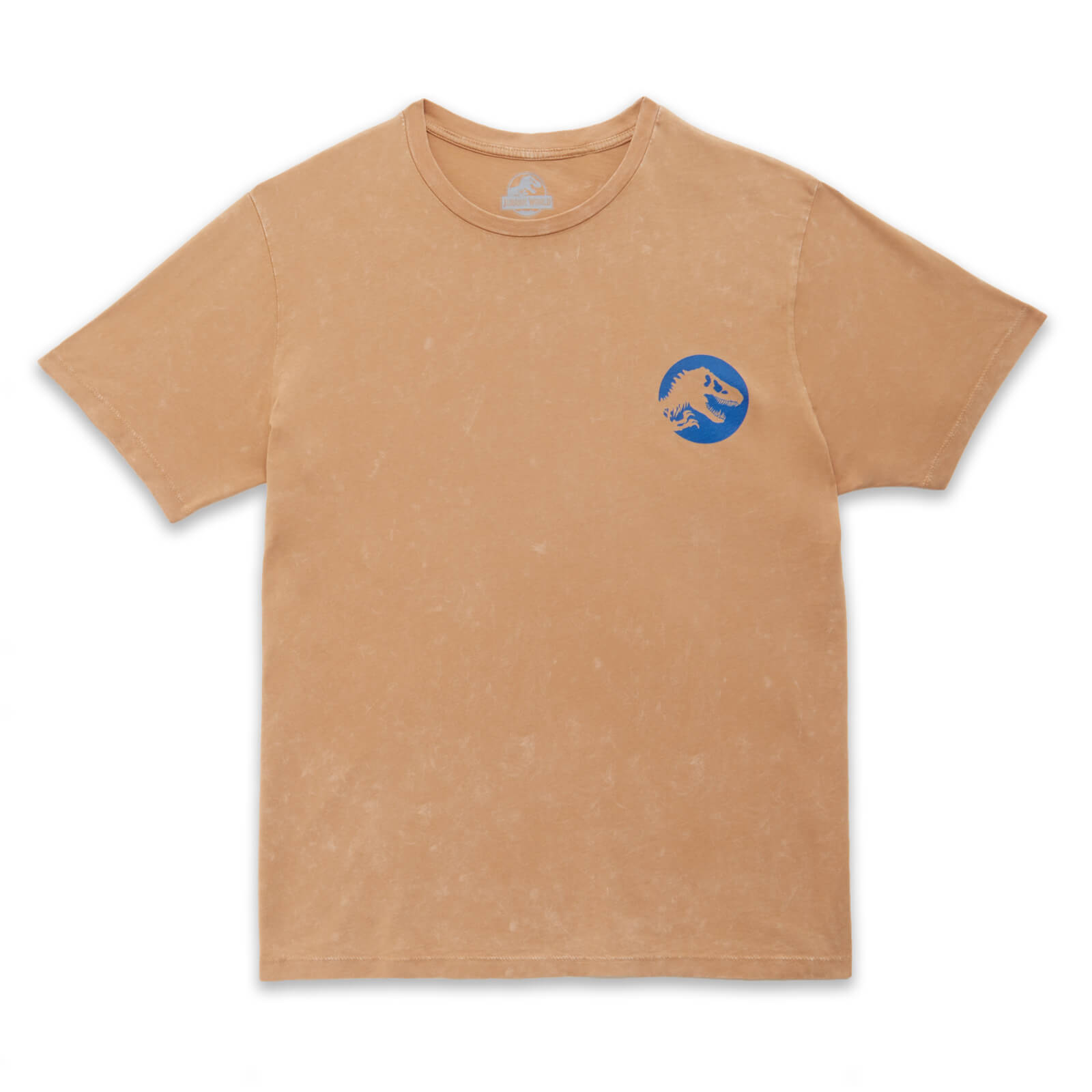 Jurassic Park Dinosaur Icon Unisex T-Shirt - Tan Acid Wash - S - Tan Acid Wash
