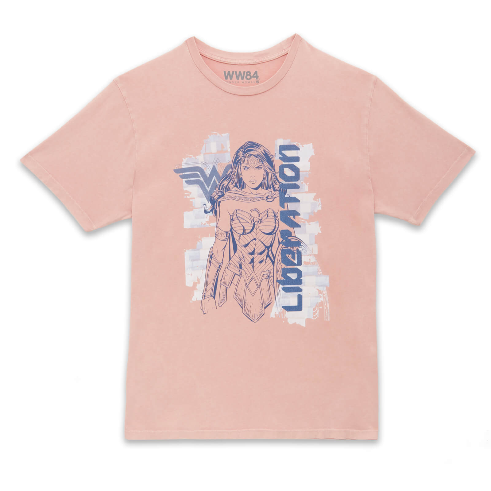 Wonder Woman Liberation Unisex T-Shirt - Pink Acid Wash - S - Pink Acid Wash