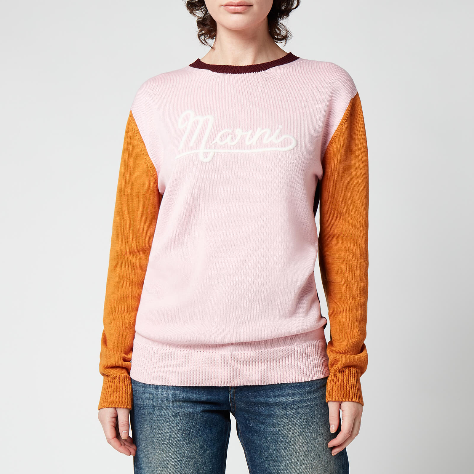 Marni Women's Block Print Logo Knit Jumper - Light Pink - IT38/UK6