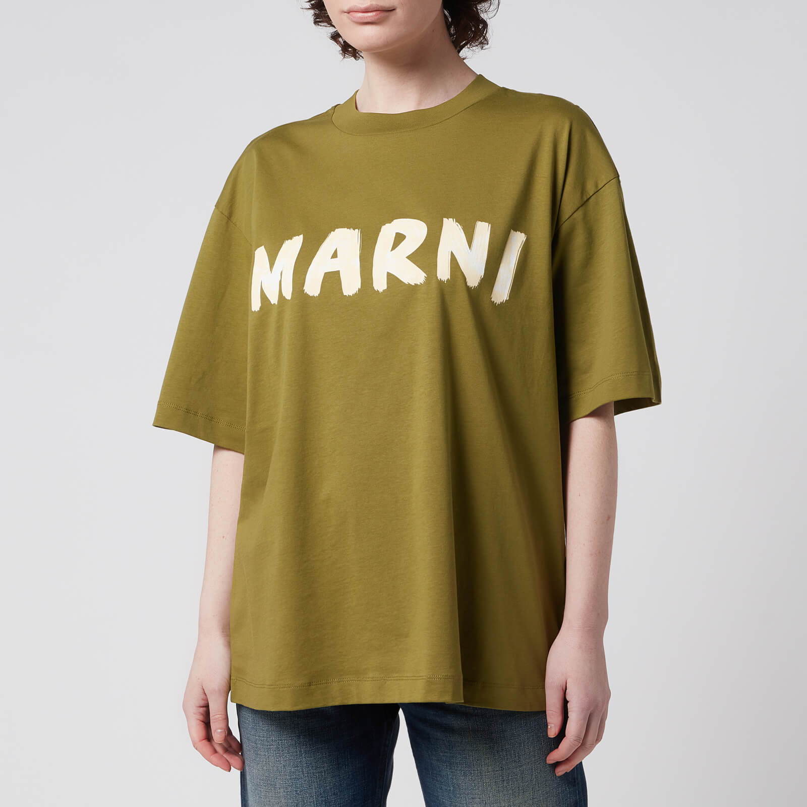 Marni Women's Logo T-Shirt - Dusty Olive - IT42/UK10