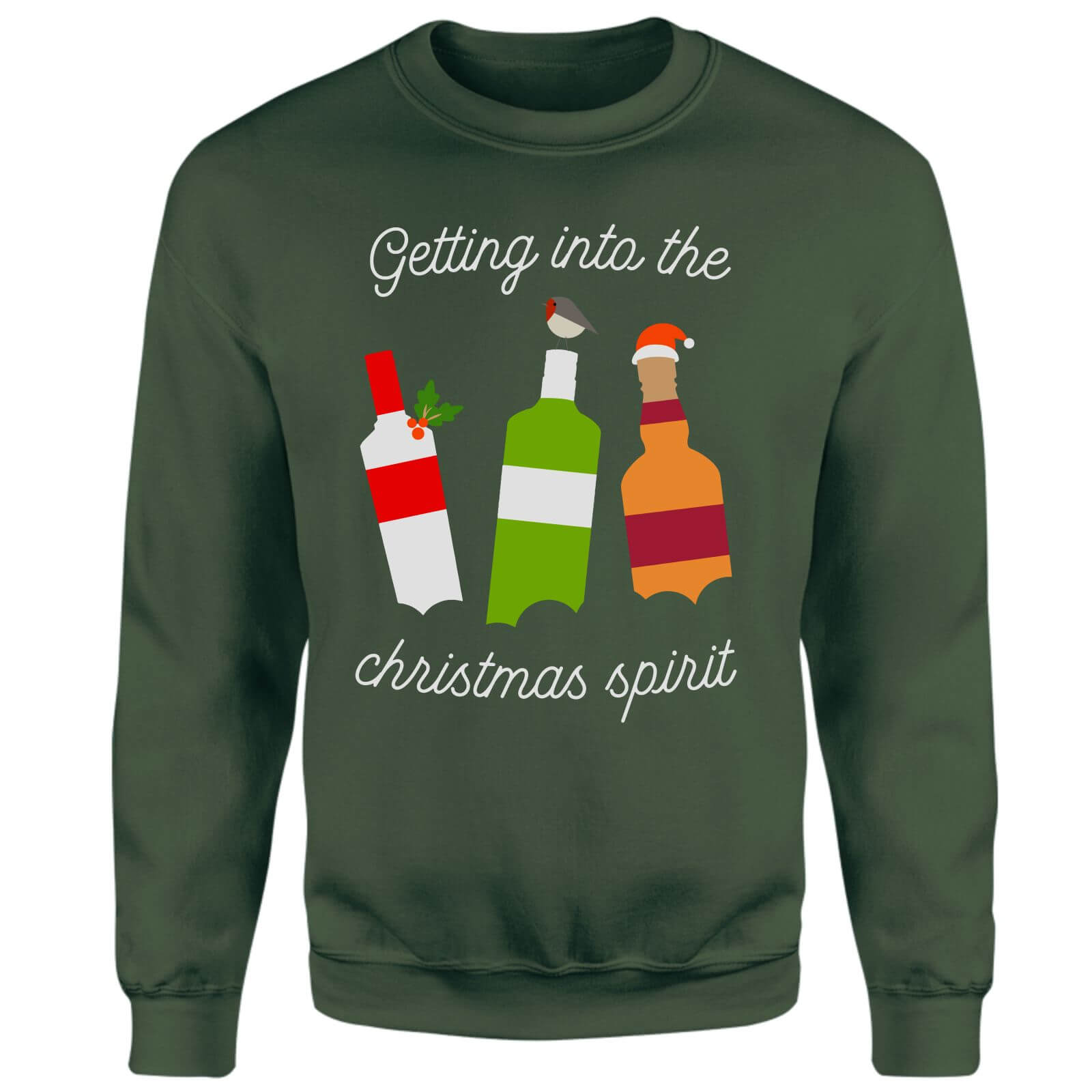 Christmas Spirits Unisex Sweatshirt - Green - M - Green