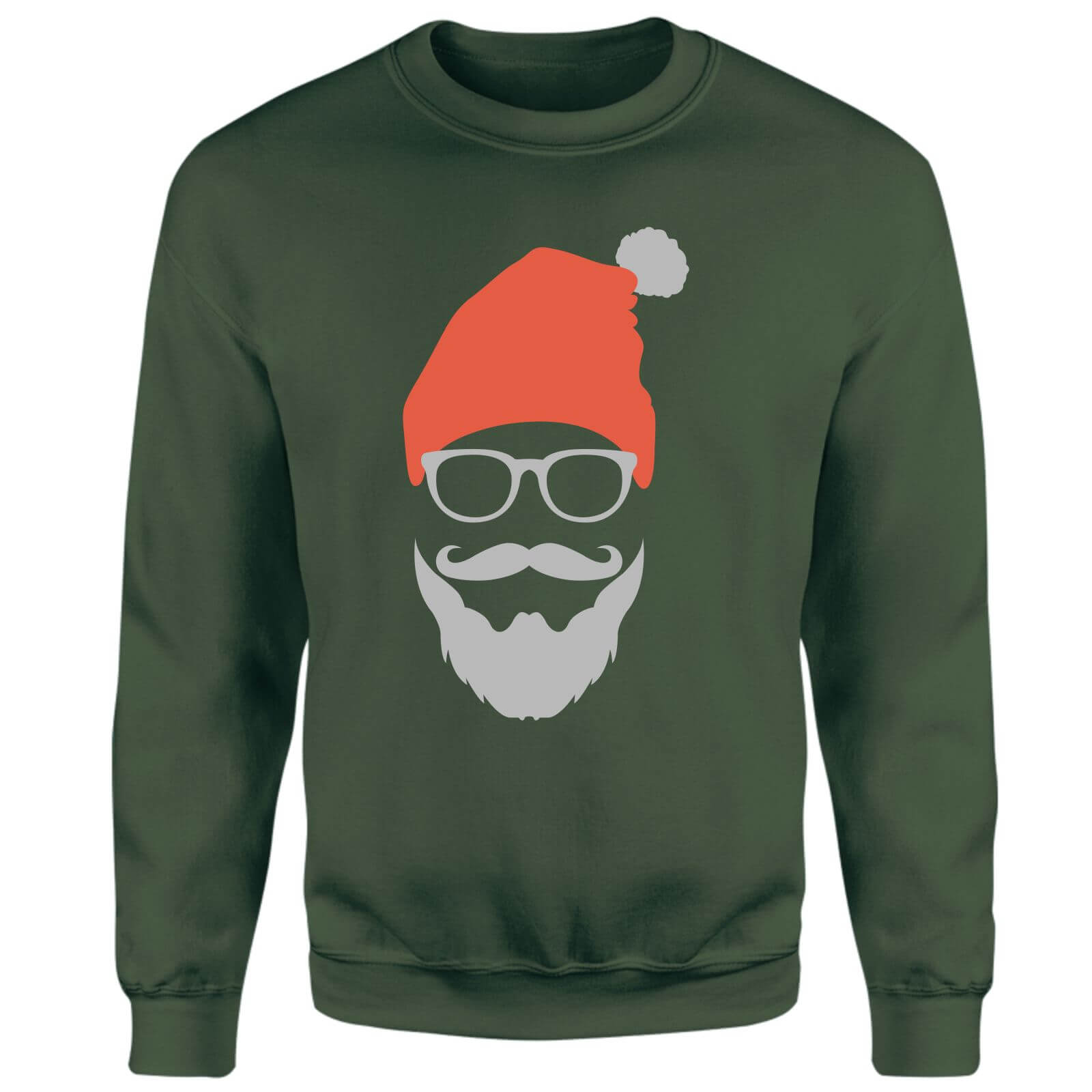 Hipster Santa Unisex Sweatshirt - Green - M - Green