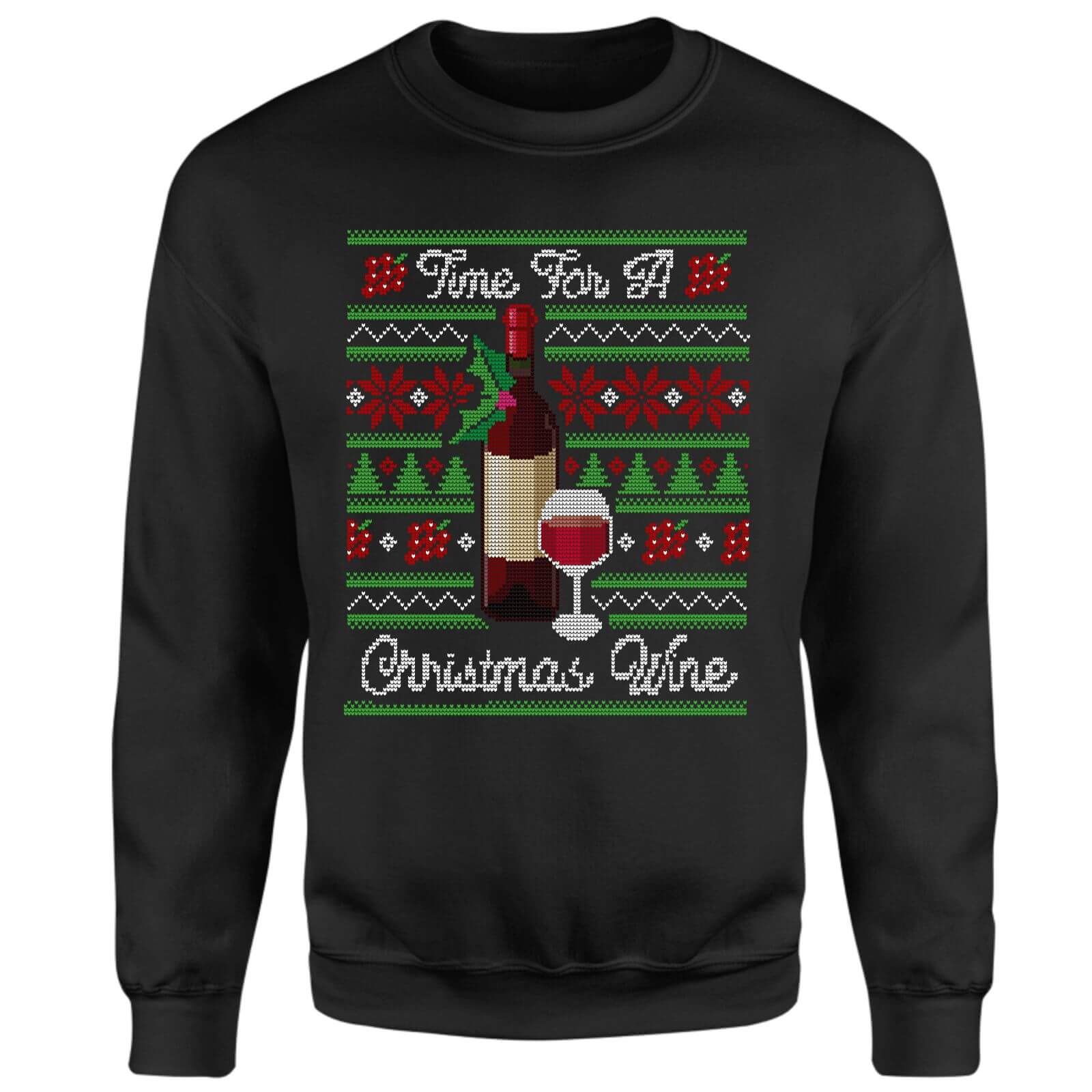 Christmas Wine Unisex Sweatshirt - Black - 5XL - Noir