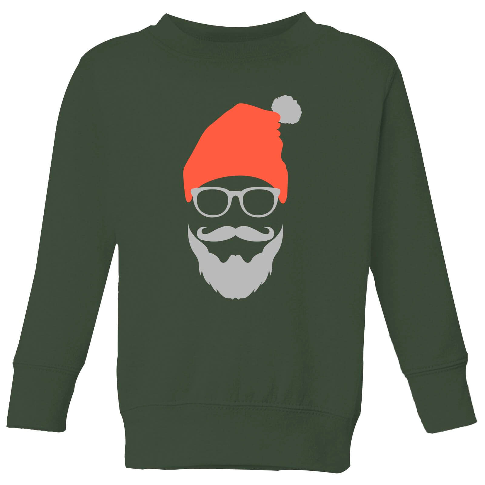 Hipster Santa Kids' Sweatshirt - Green - 3-4 Years - Green
