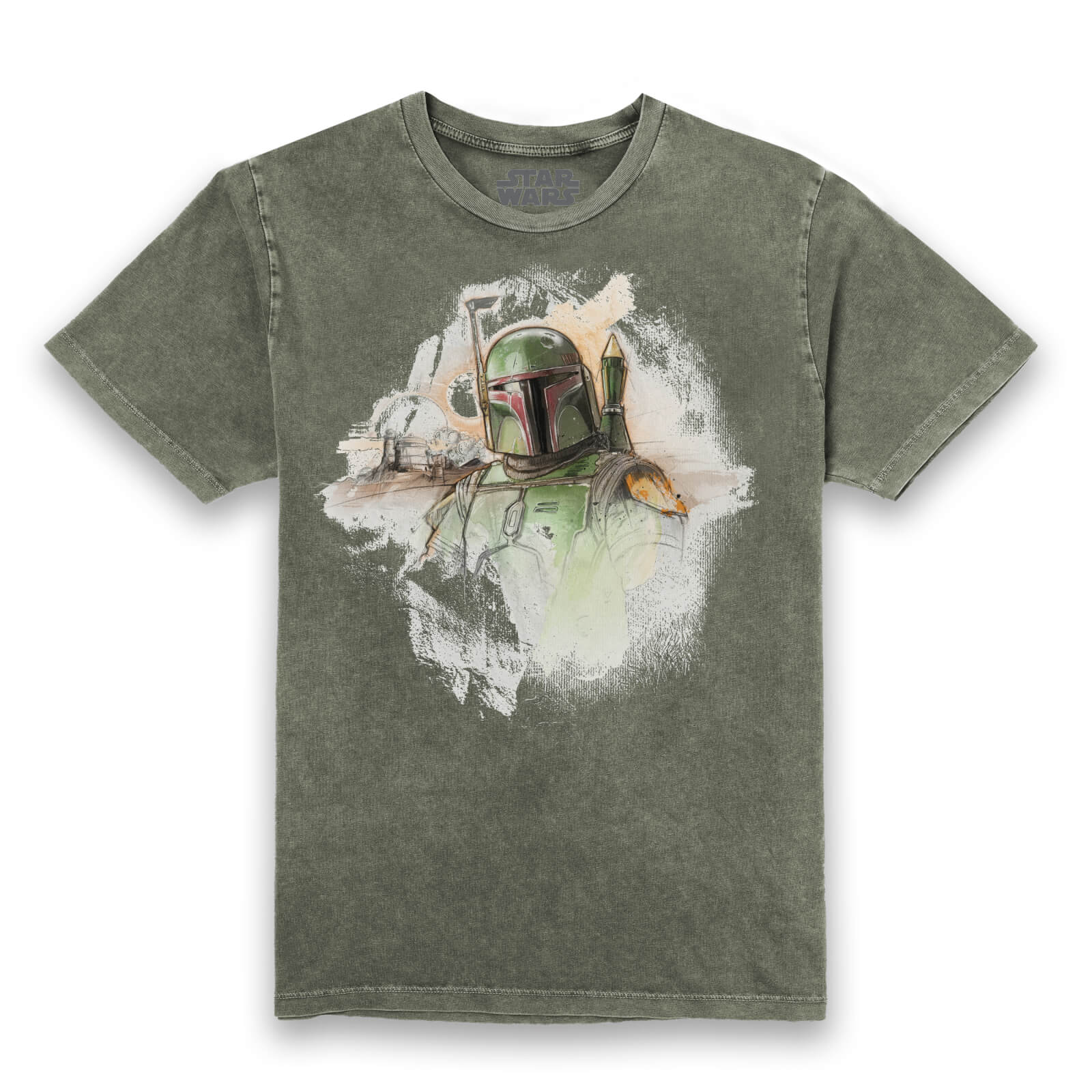 Star Wars Painted Portrait Unisex T-Shirt - Khaki Acid Wash - XS - Khaki Acid Wash