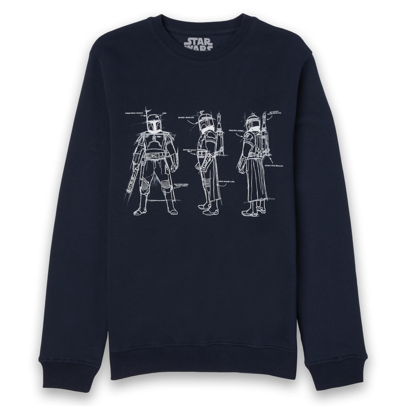 Star Wars Rotating Sketches Unisex Sweatshirt - Navy - S - Navy blauw