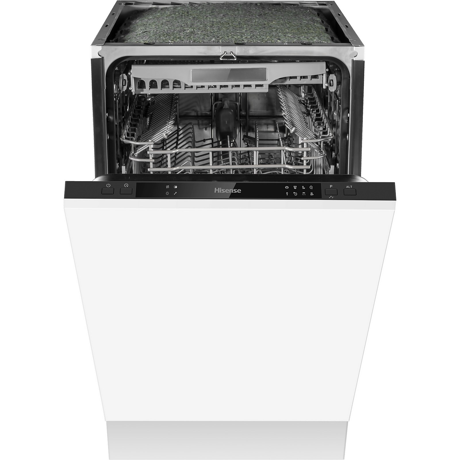 Hisense HV520E40UK Fully Integrated Slimline Dishwasher - Black Control Panel with Fixed Door Fixing Kit