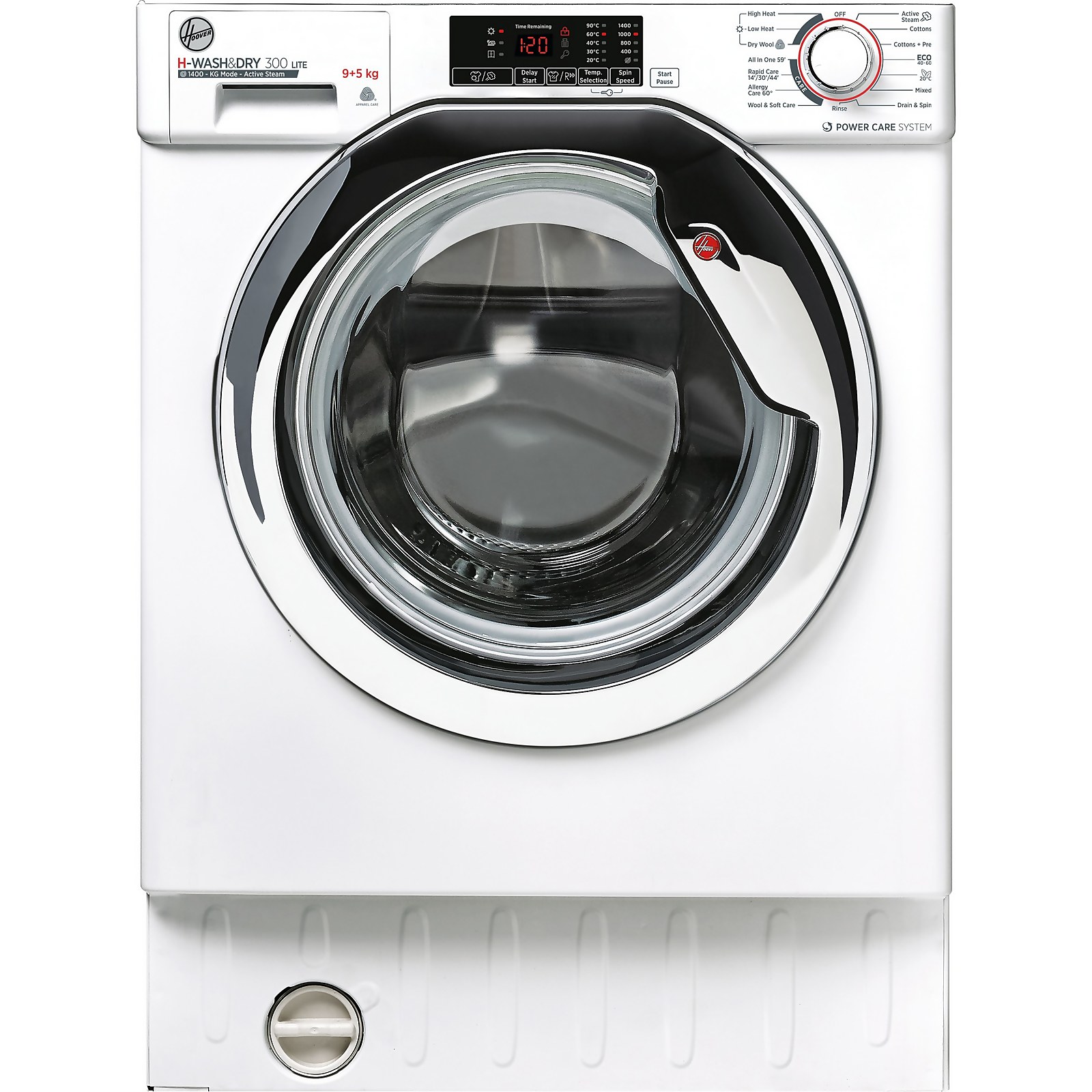 Hoover H-WASH&DRY 300 LITE HBDS495D1ACE Integrated 9Kg / 5Kg Washer Dryer with 1400 rpm - White
