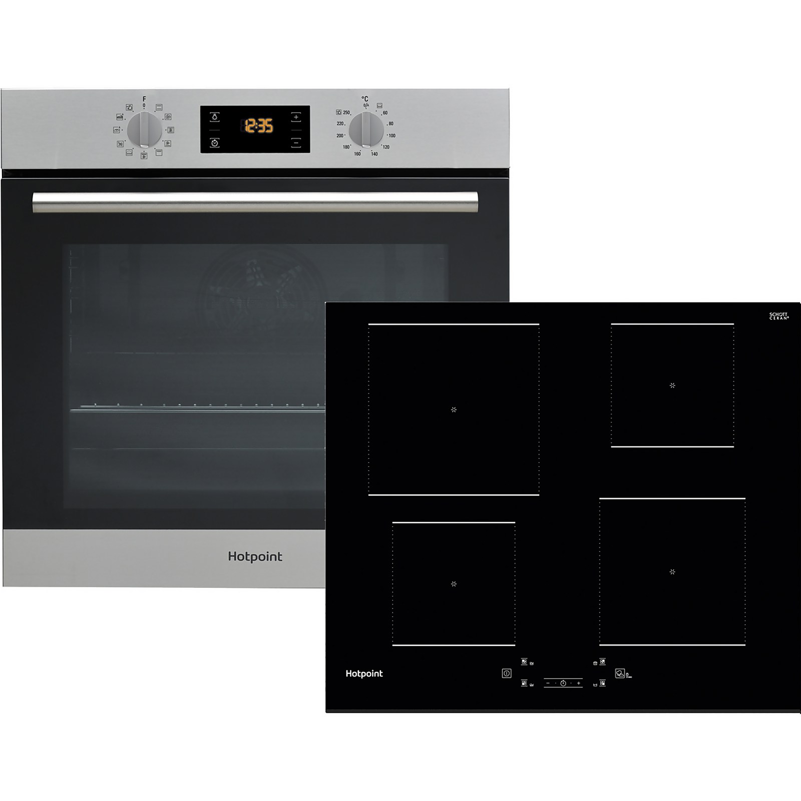 Photo of Hotpoint K003019 Built In Electric Single Oven And Induction Hob Pack - Stainless Steel / Black