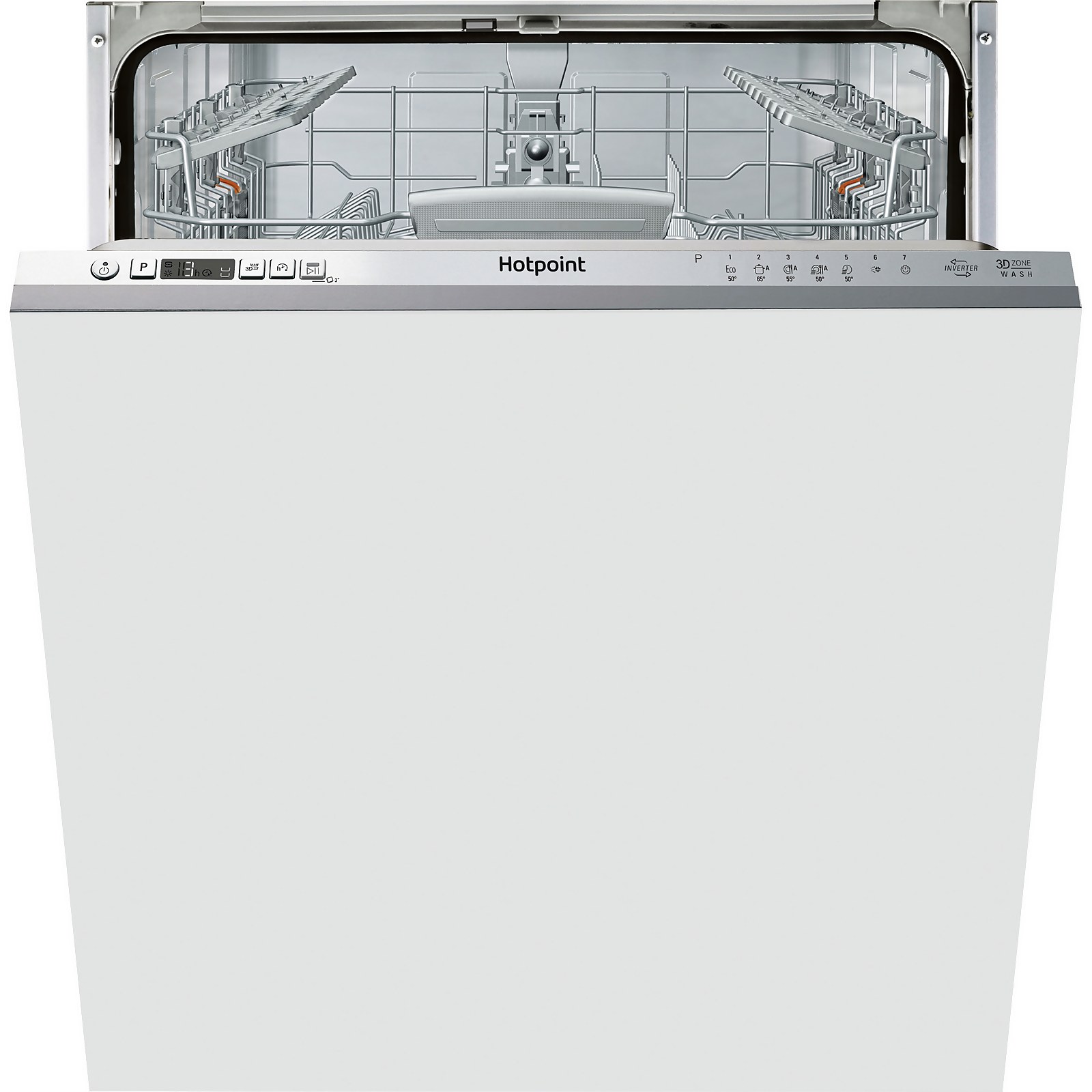 Hotpoint HIC3C26WUKN Fully Integrated Standard Dishwasher - Stainless Steel Control Panel with Fixed Door Fixing Kit