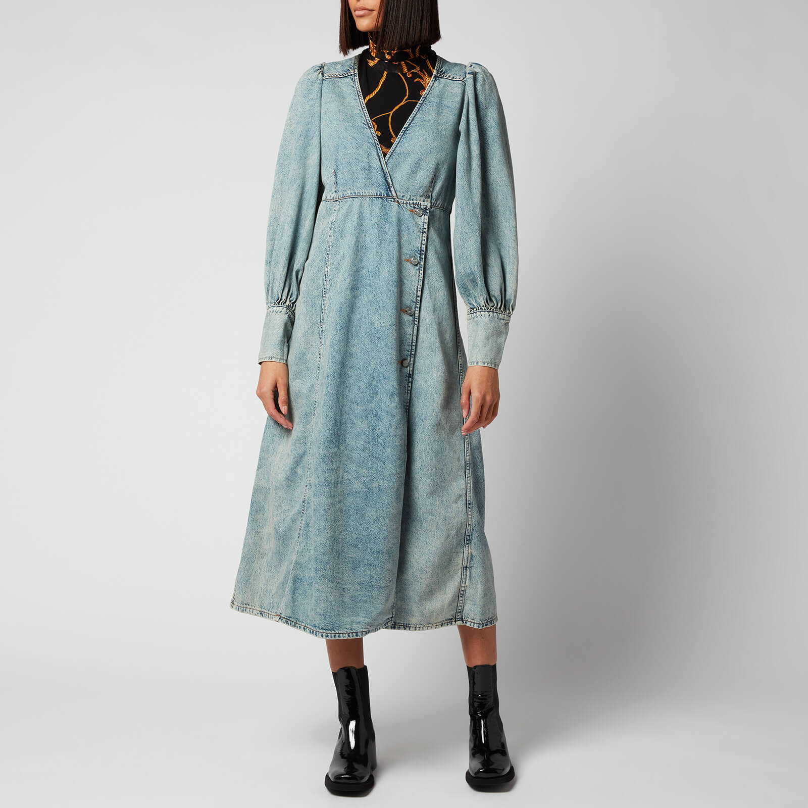 Ganni Women's Light Tint Denim Midi Dress - Tint Wash - EU 34/UK 6