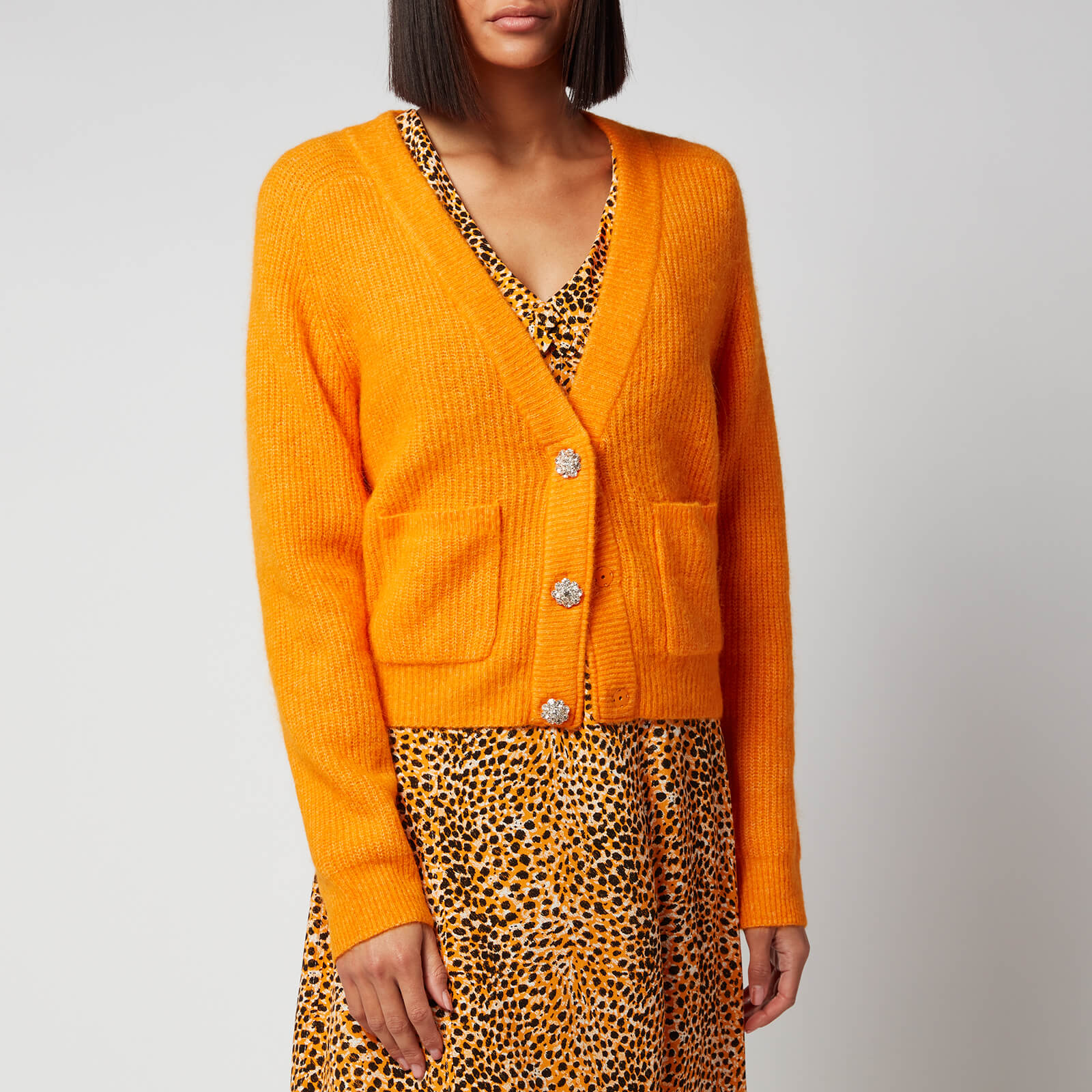 Ganni Women's Soft Wool Knit Cardigan - Bright Marigold - M