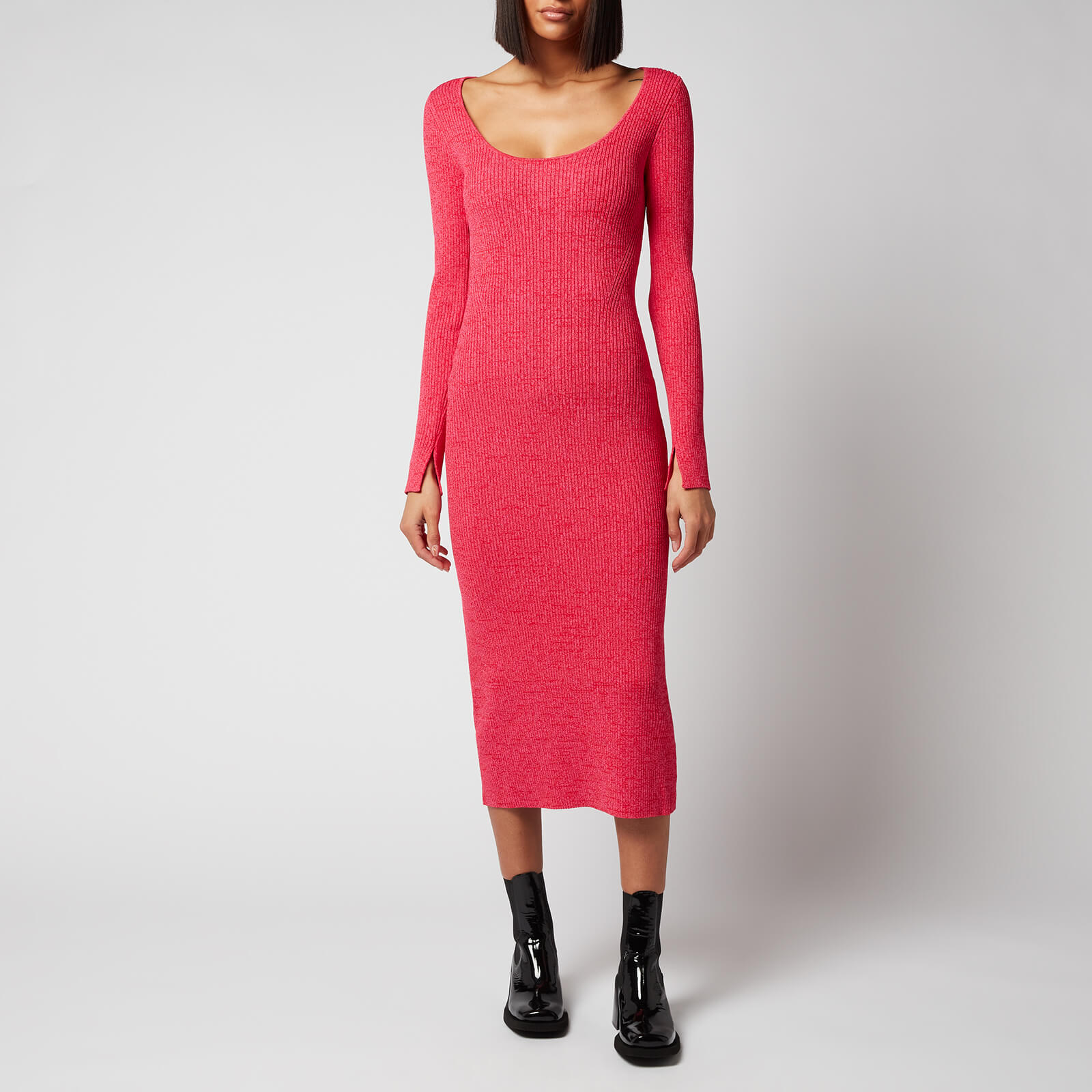 Ganni Women's Melange Knit Dress - High Risk Red - XS