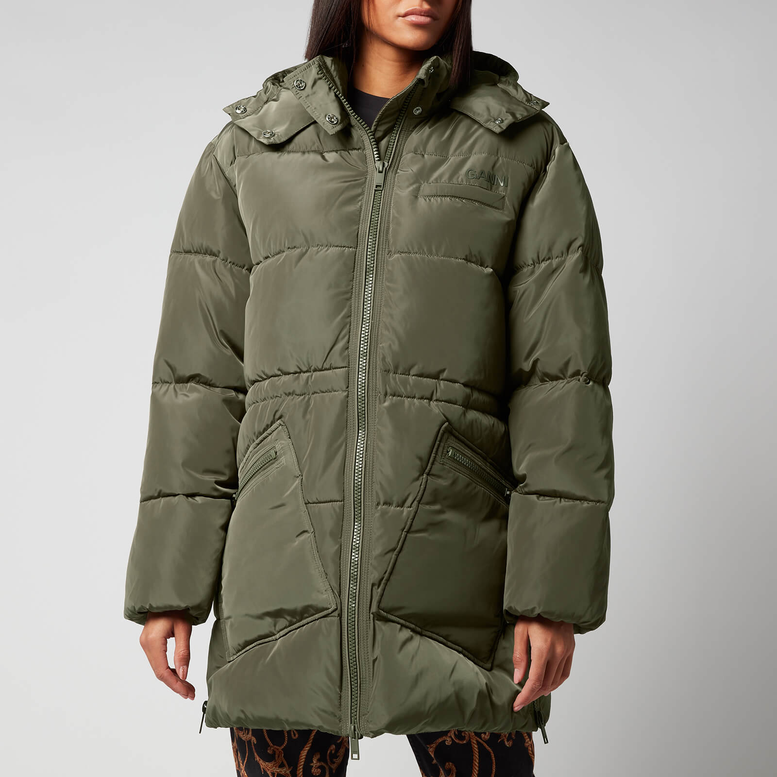 Ganni Women's Shorts Tech Puffer Jacket - Kalamata - S/M