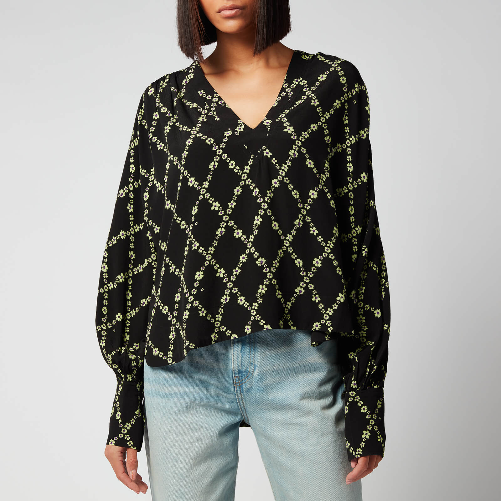 Ganni Women's Printed Crepe Shirt - Margarita - EU 34/UK 6