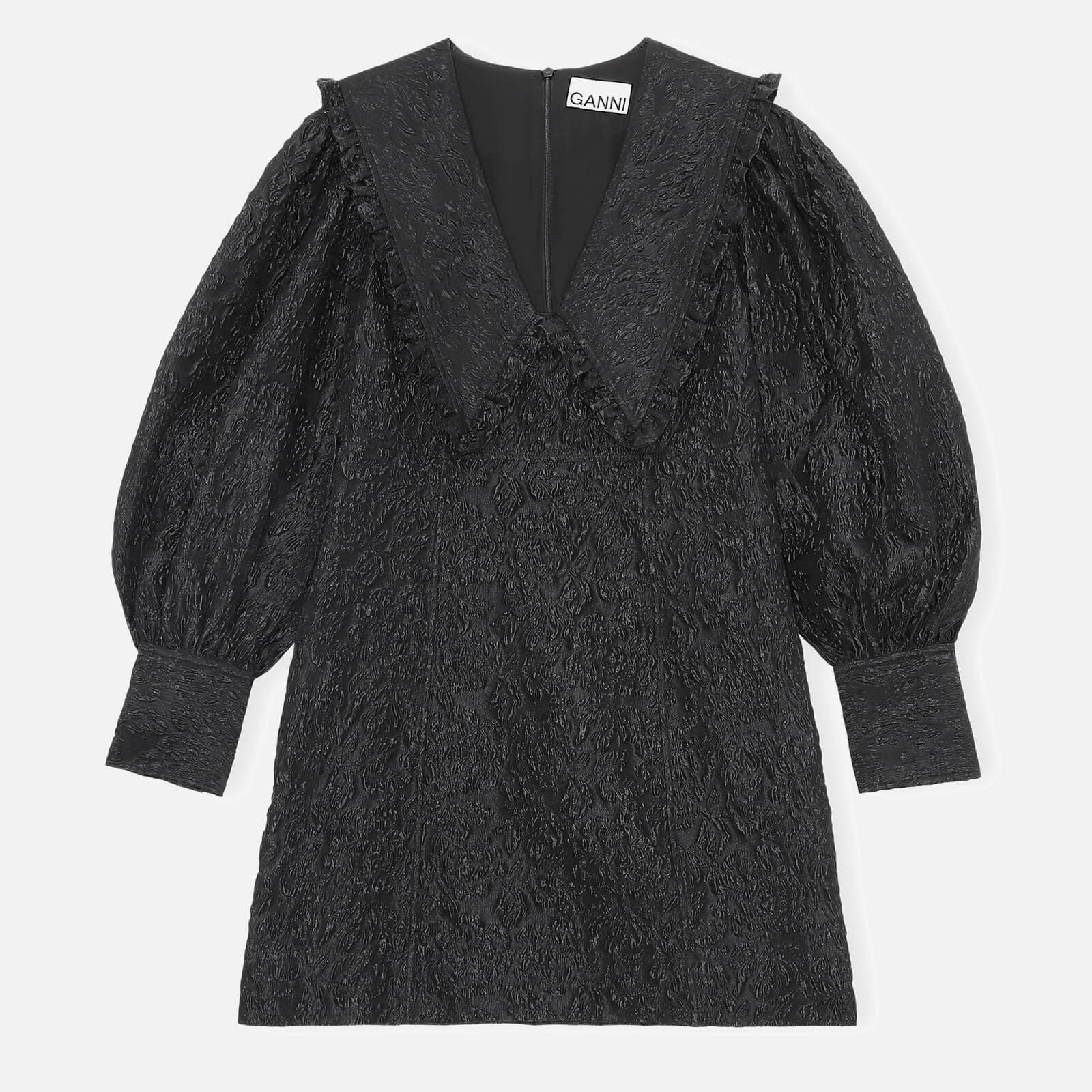 Ganni Women's Jacquard Organza Mini Dress - Black - EU 34/UK 6