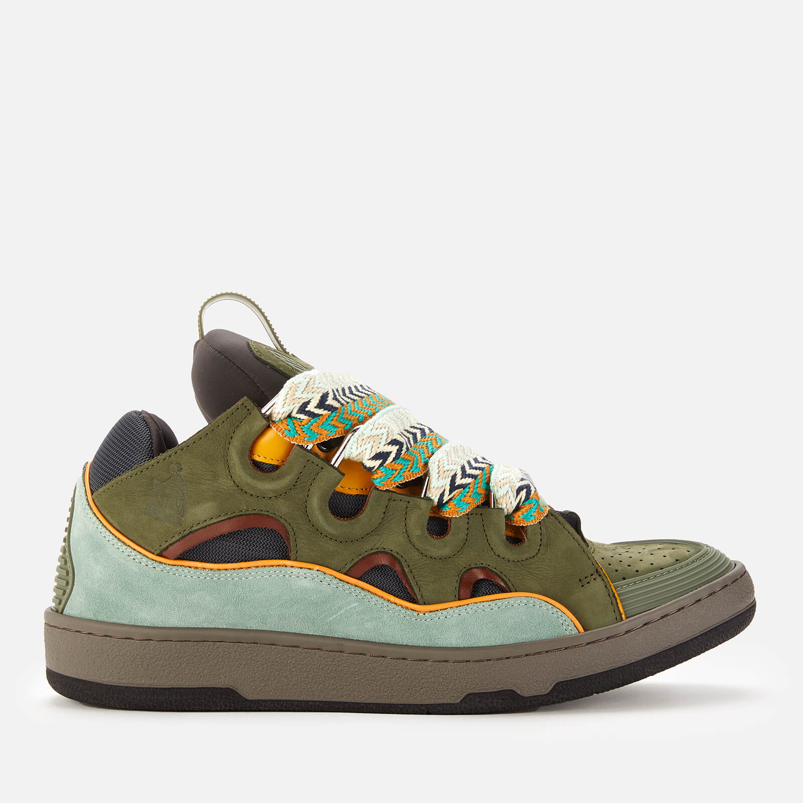 Lanvin Men's Curb Trainers - Moss Green/Grey - UK 7