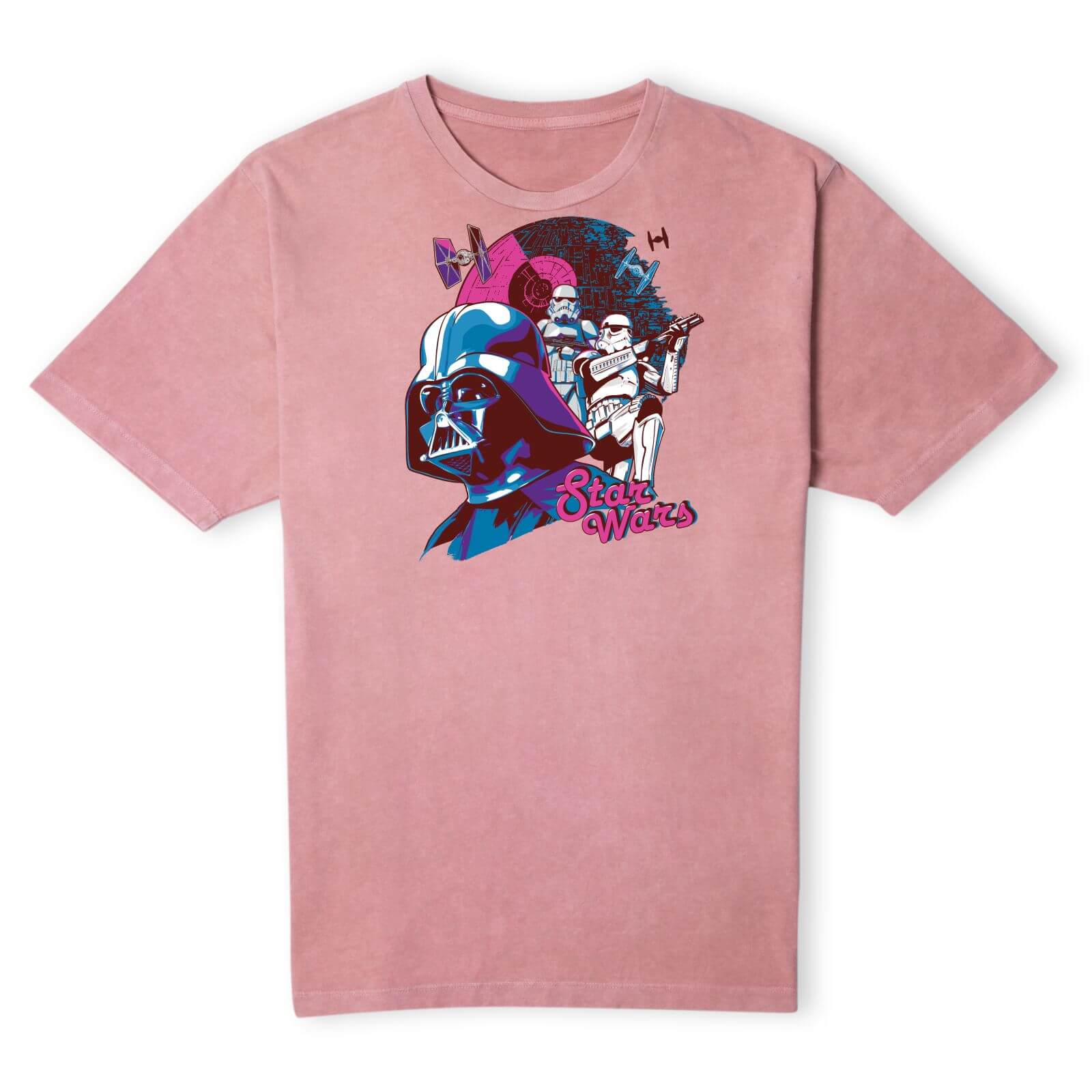 Star Wars Darth Vader Unisex T-Shirt - Pink Acid Wash - S - Pink Acid Wash