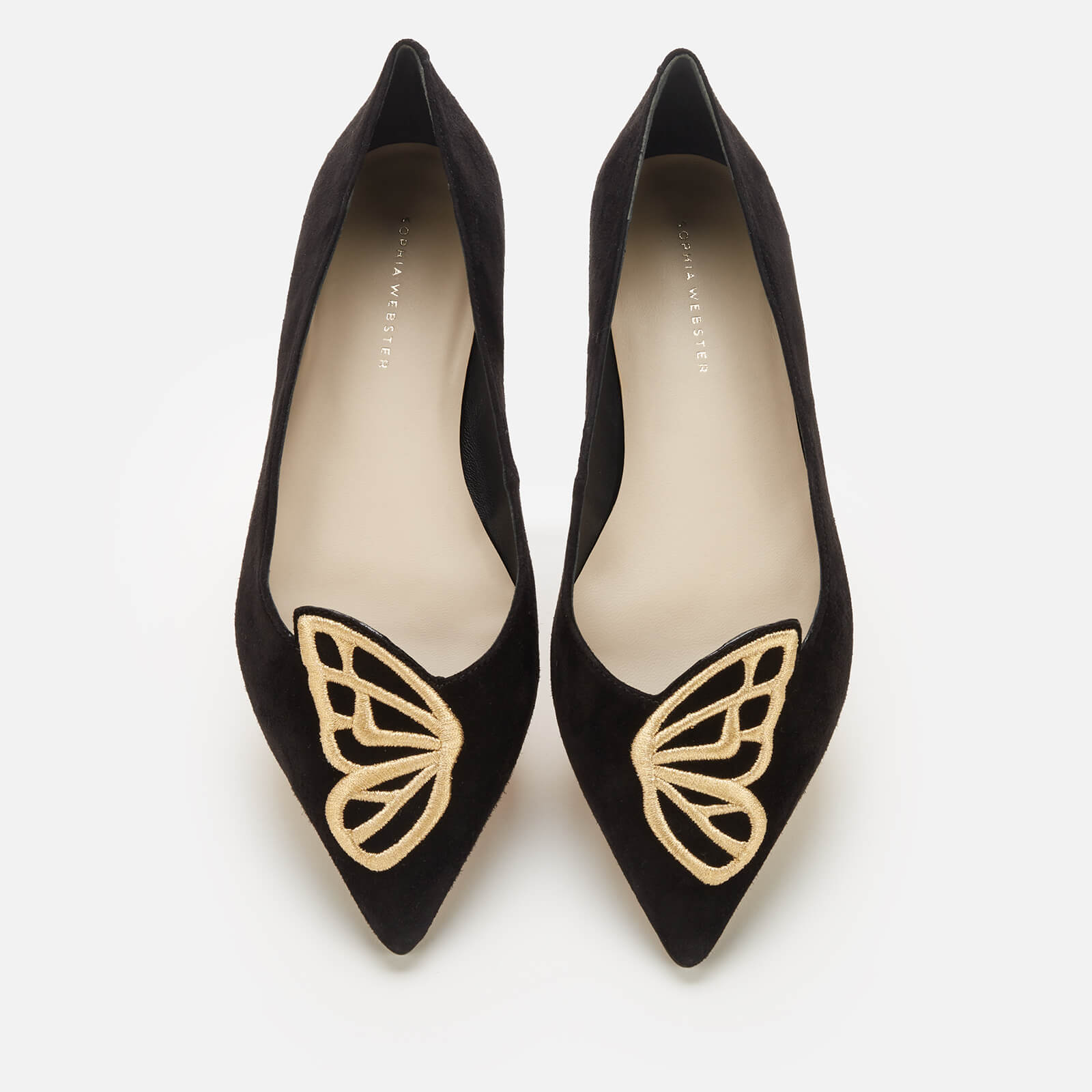 Sophia Webster Women's Butterfly Flats - Black/Gold - UK 3