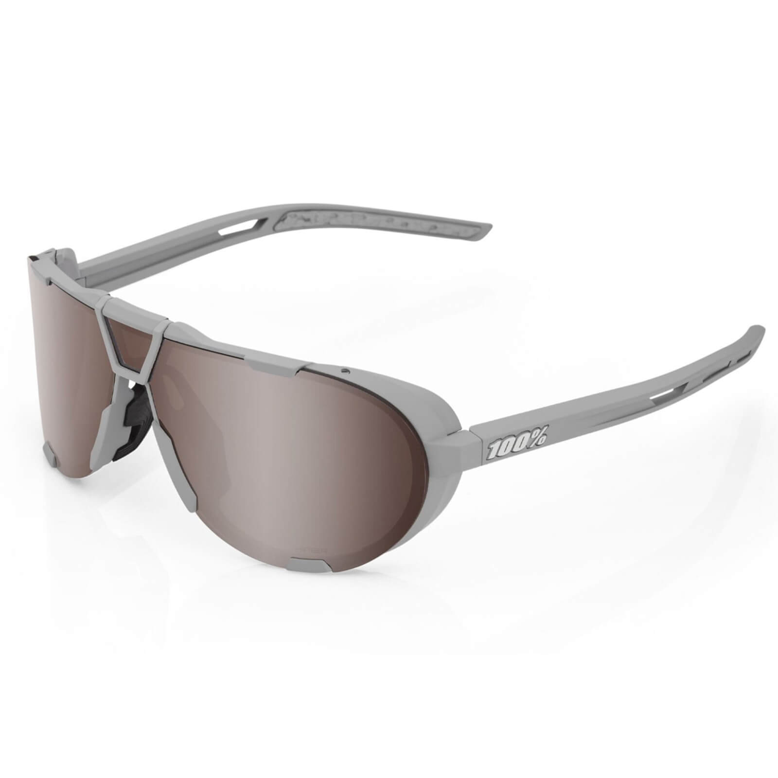 100% Westcraft Sunglasses with HiPER Mirror Lens -Soft Tact/Cool Grey/Silver