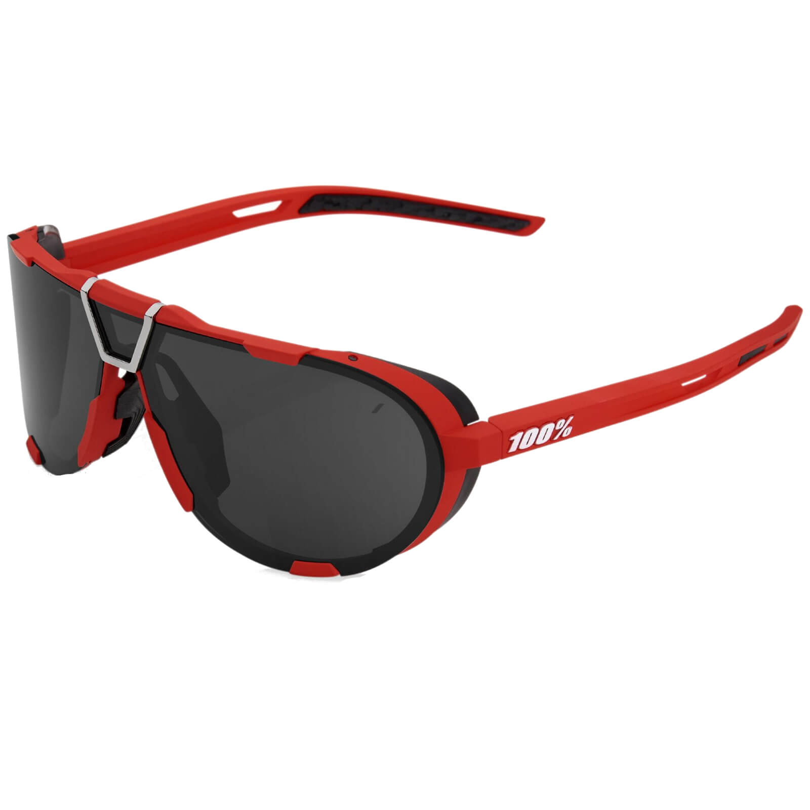 100% Westcraft Sunglasses with Mirror Lens - Soft Tact/Red/Black