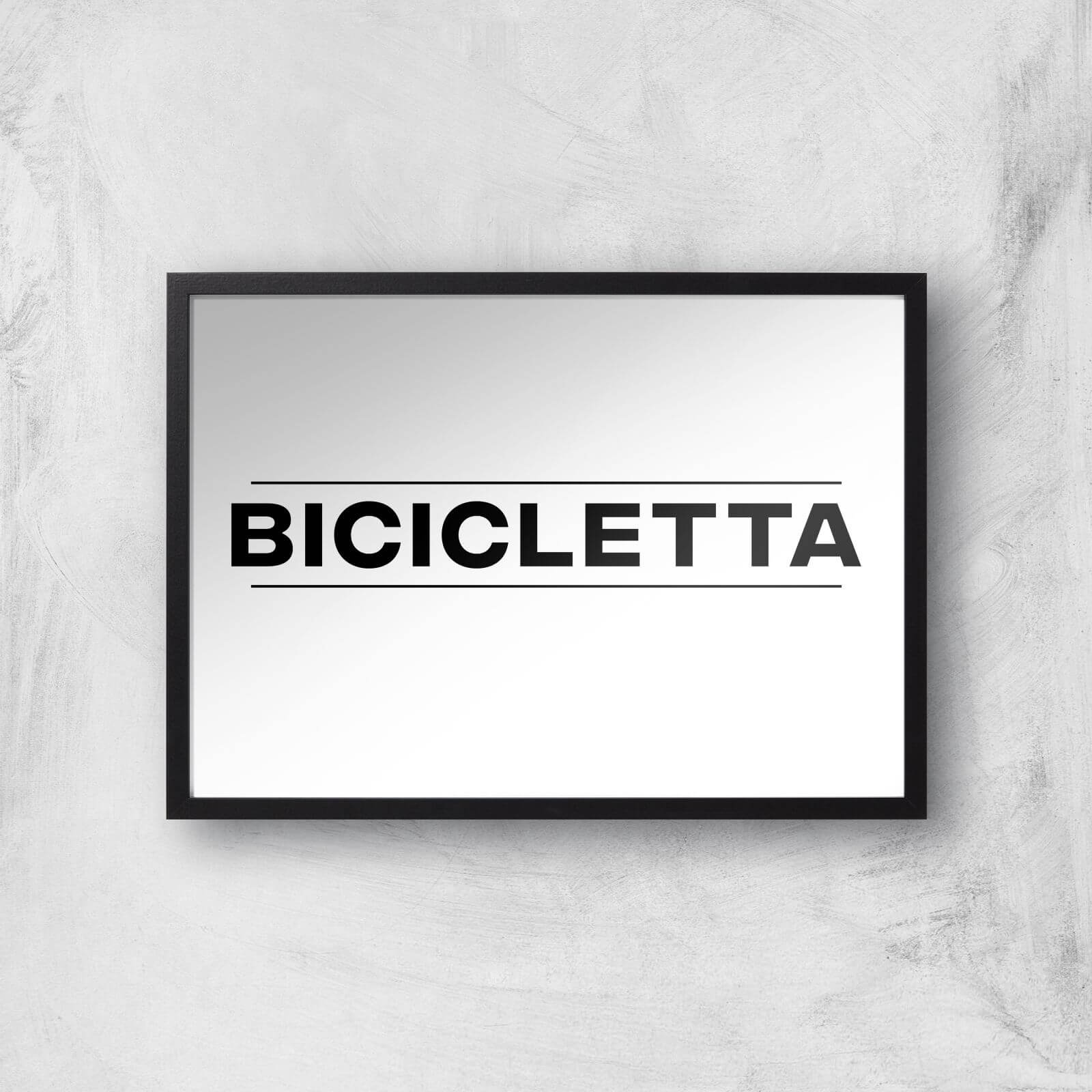 PBK Bicicletta Giclee Art Print - A4 - Wooden Frame