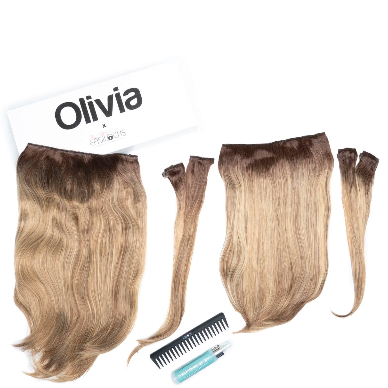 Olivia X Easilocks Straight Collection (Various Options) - Biscuit Balayage
