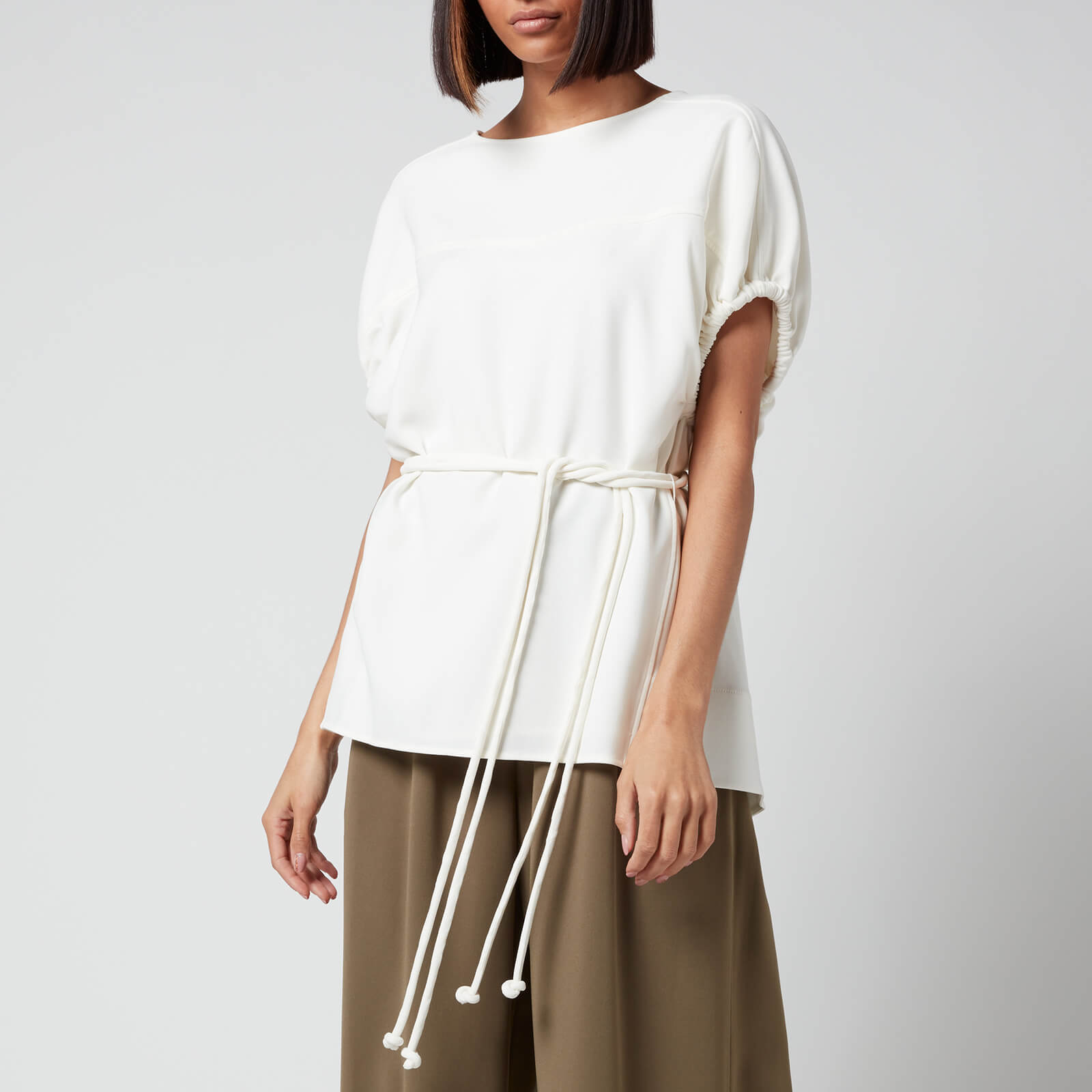Proenza Schouler Women's Matte Crepe Rounded Sleeve Top - Off White - US 6/UK 10