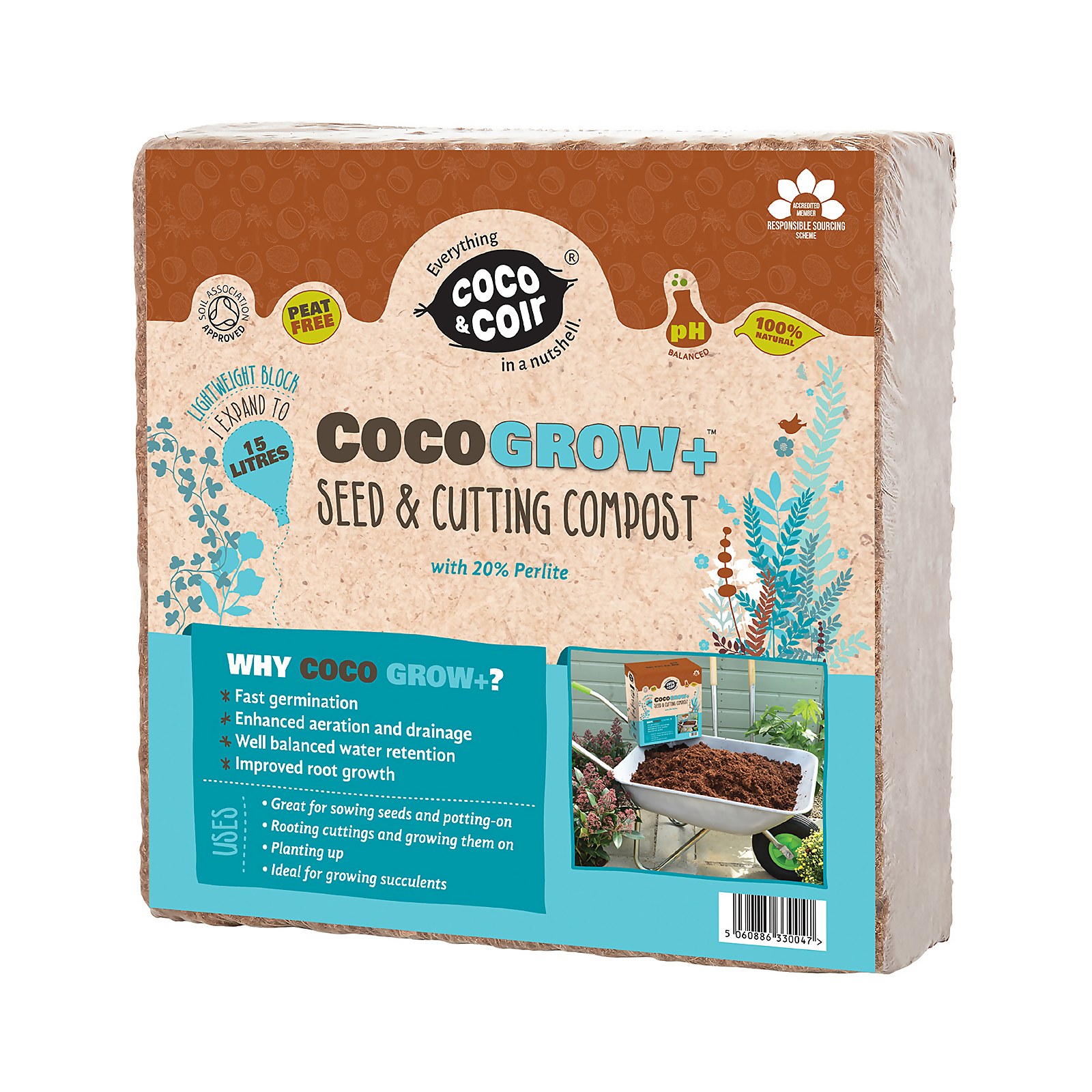 Photo of Coco & Coir Coco Grow+ Seed & Cutting Compost + 20 Perlite - 15l