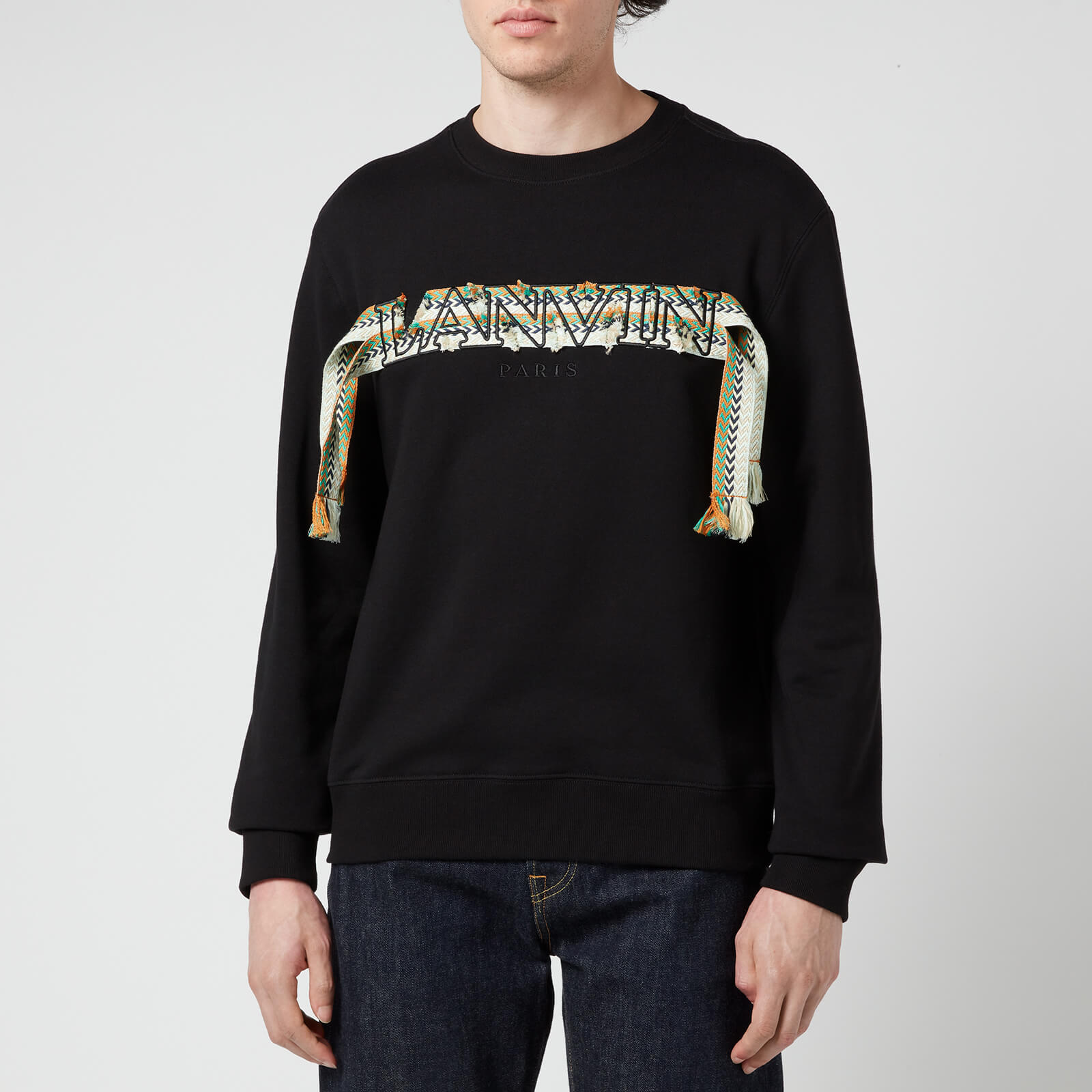 Lanvin Men's Embroidered Curb Sweatshirt - Black - S