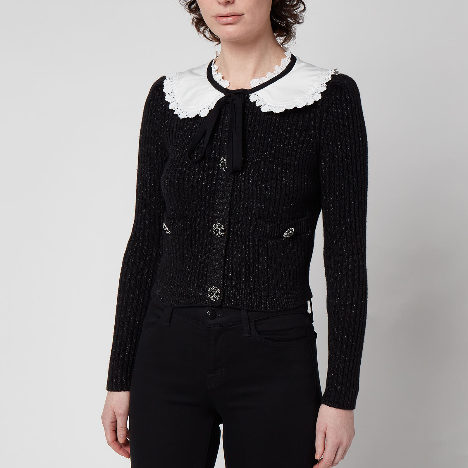 Self-Portrait Women's Lurex Cardigan - Black - S