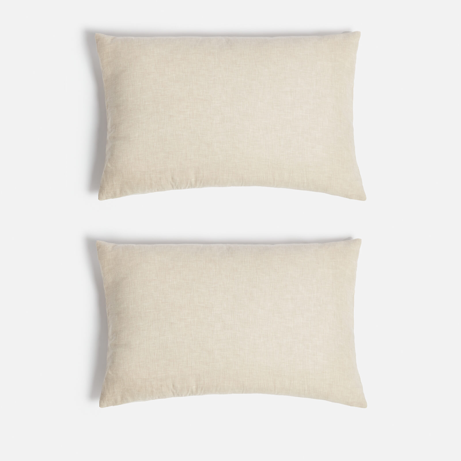 in home Linen Cotton Cushion Cover - Natural - 75x50cm - Set of 2