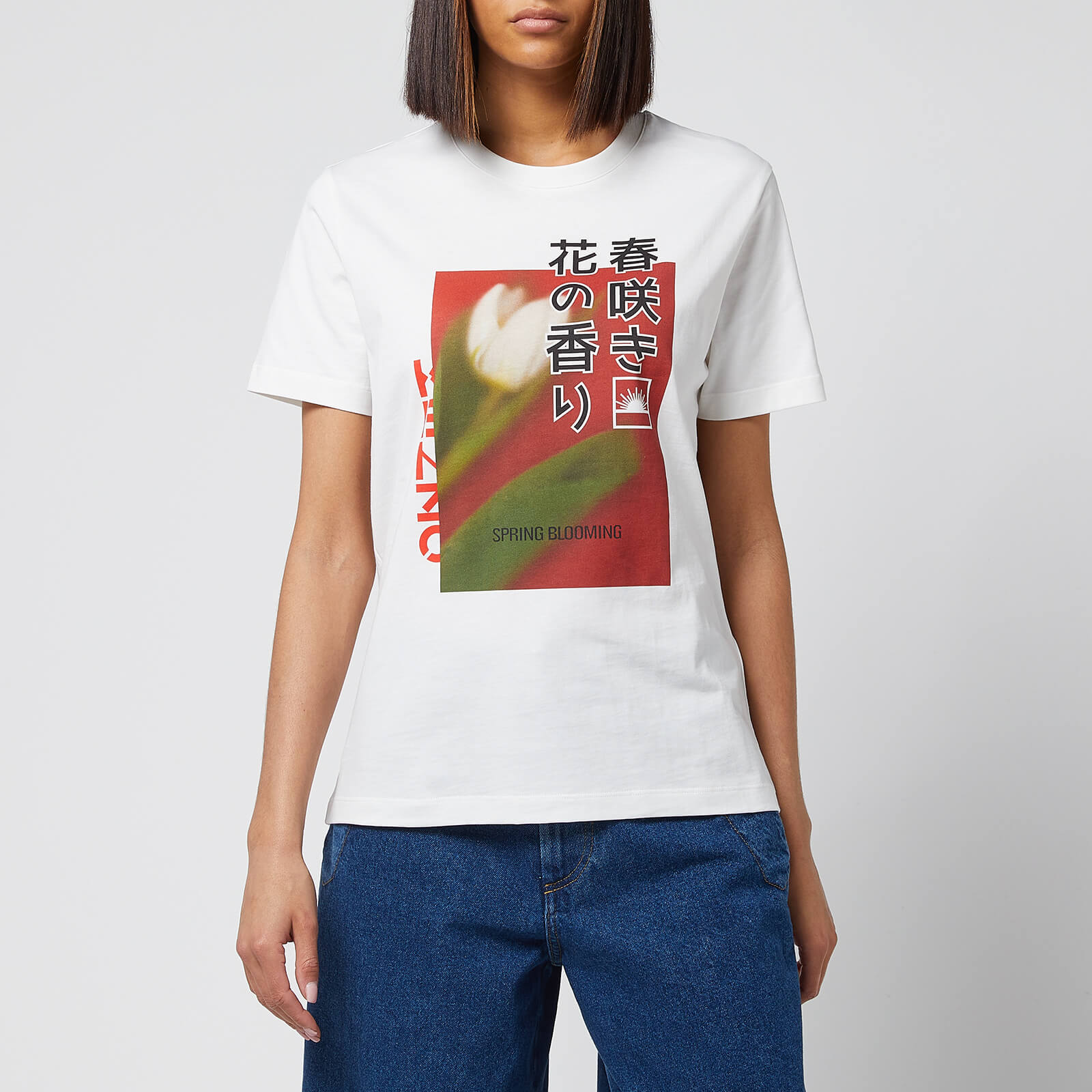 kenzo women's seasonal graphic loose t-shirt - white - s