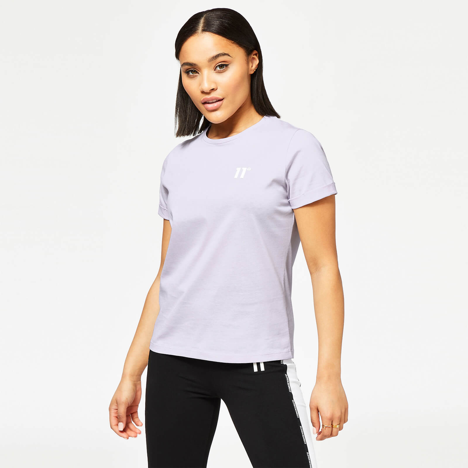11 degrees womens core short sleeve t-shirt – pastel lilac - uk 6/eu 34