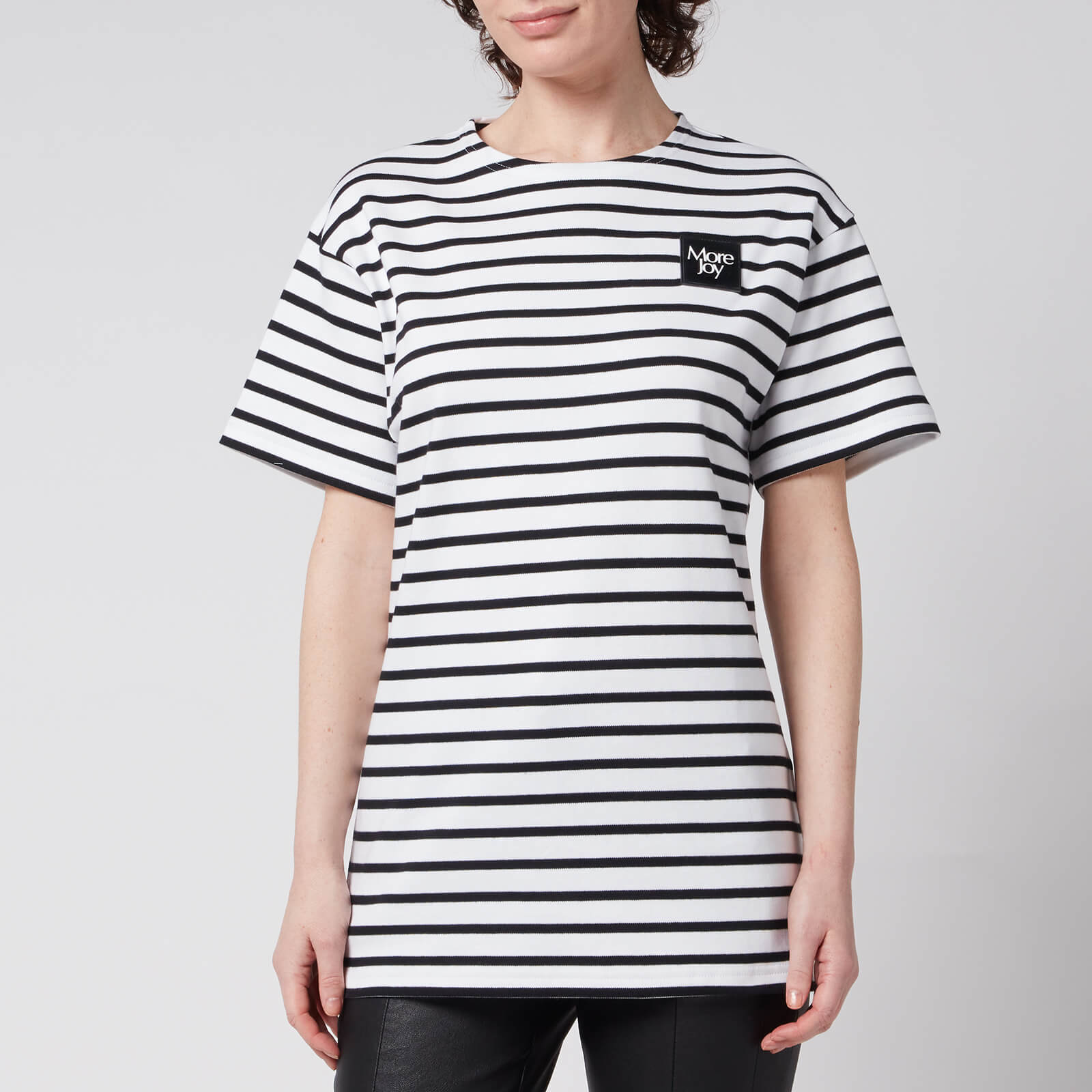 More Joy Women's More Joy Breton Stripe T-Shirt - White/ Black - S