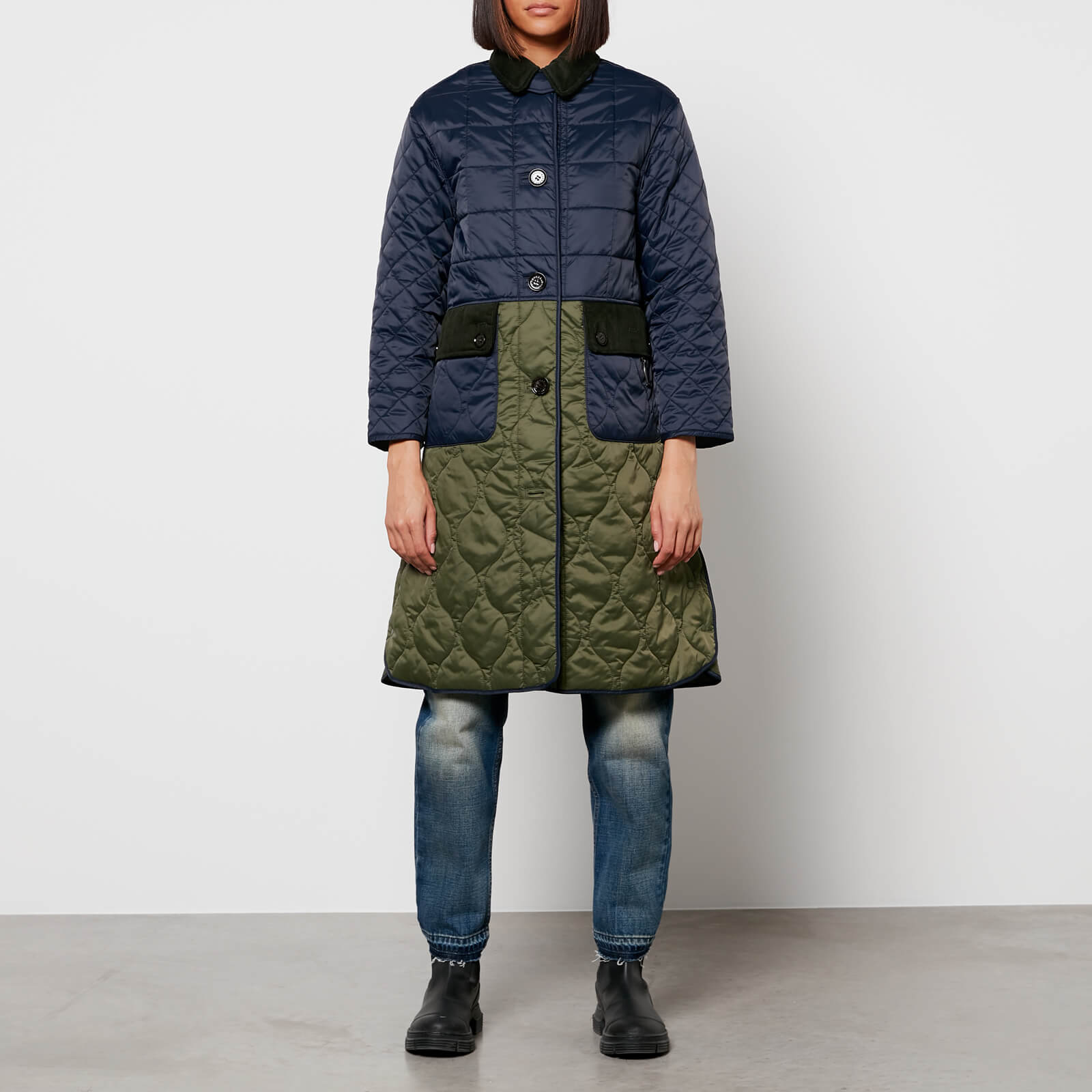 Barbour X Alexa Chung Women's Hilda Quiltted Jacket - Navy - UK 8